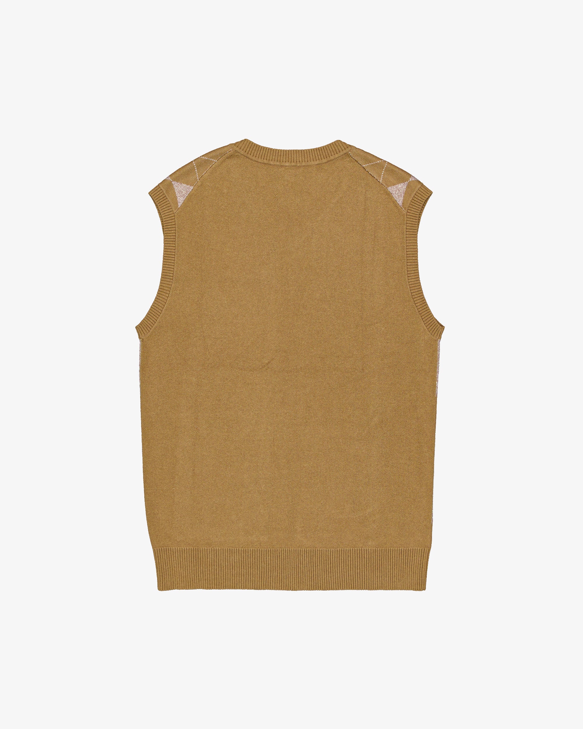 ARGYLE knitted vest - Brown - Image 3