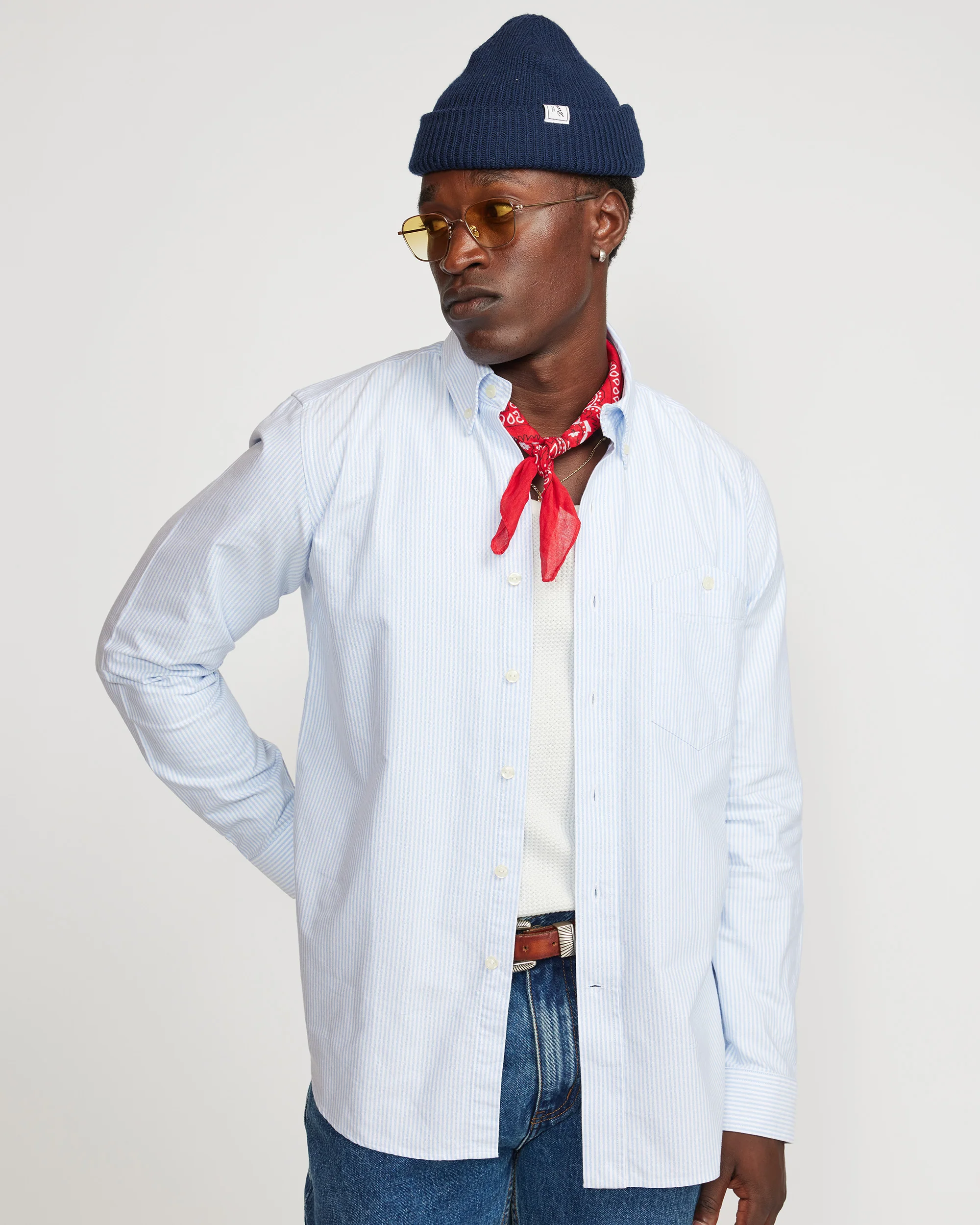 Button down (stripes) - Light Blue - Image 2