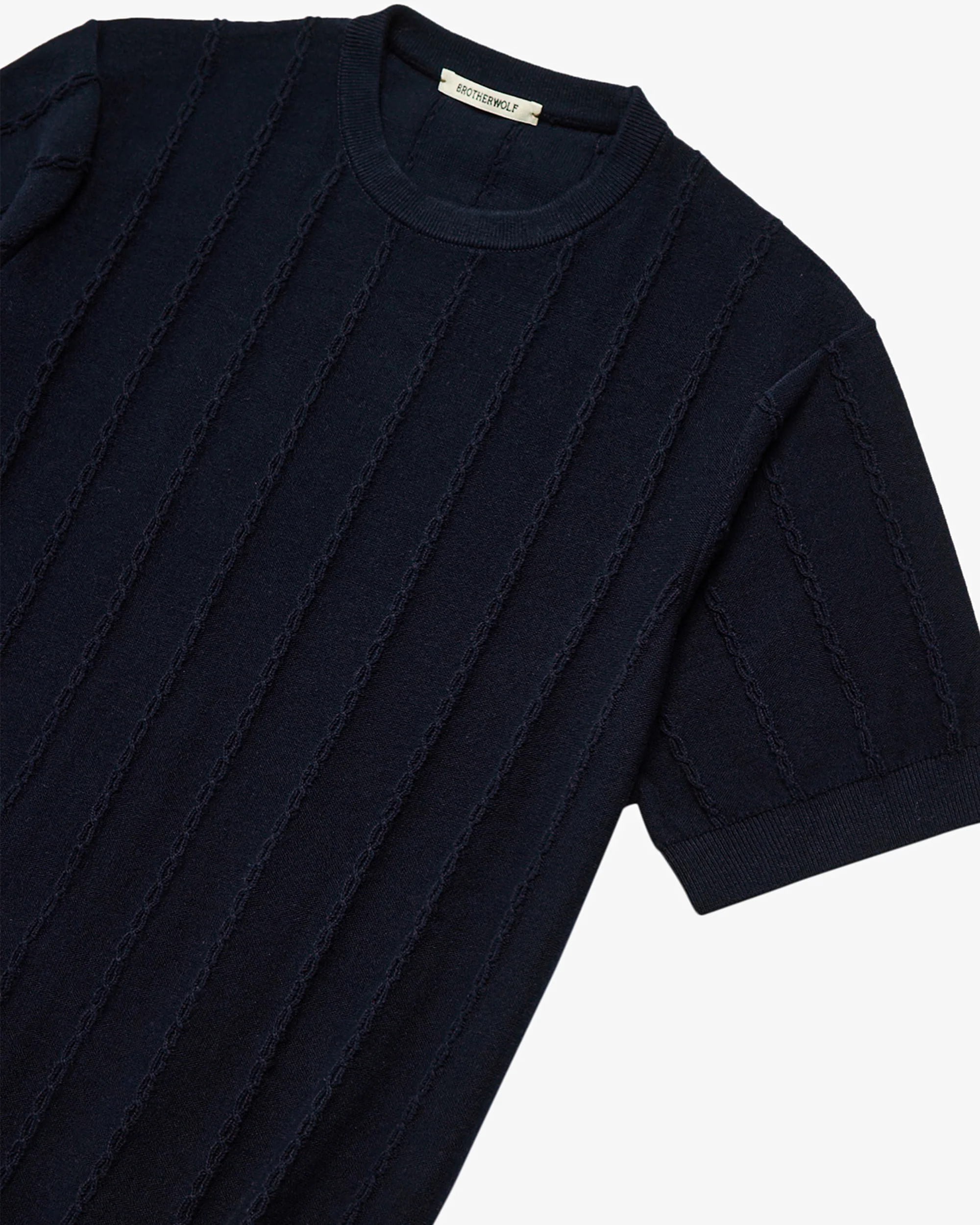 Cable Tee - Navy Blue - Image 4