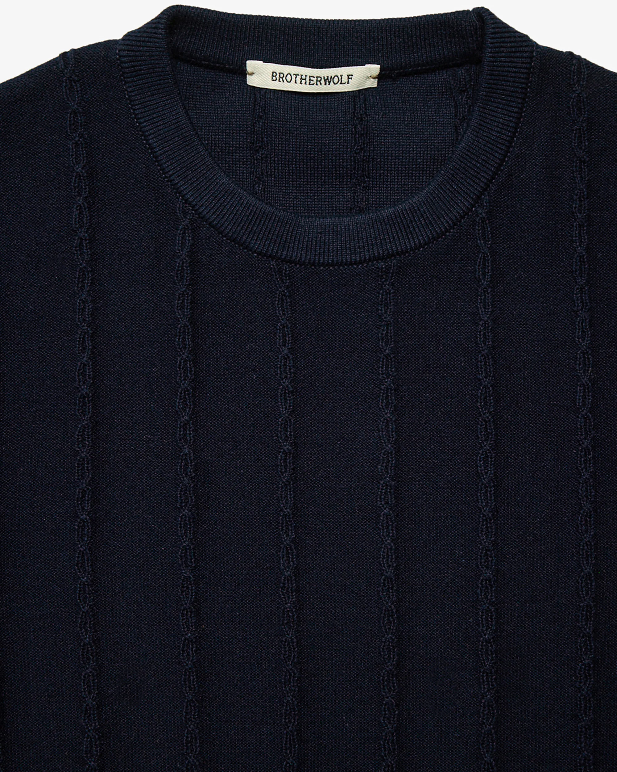 Cable Tee - Navy Blue - Image 5