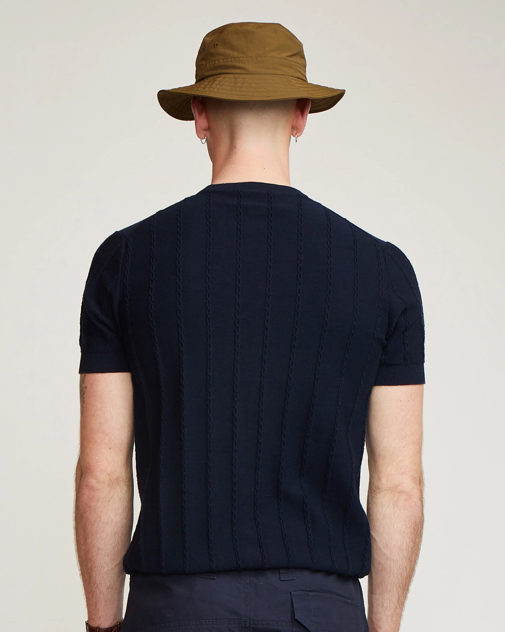 Cable Tee - Navy Blue - Image 7