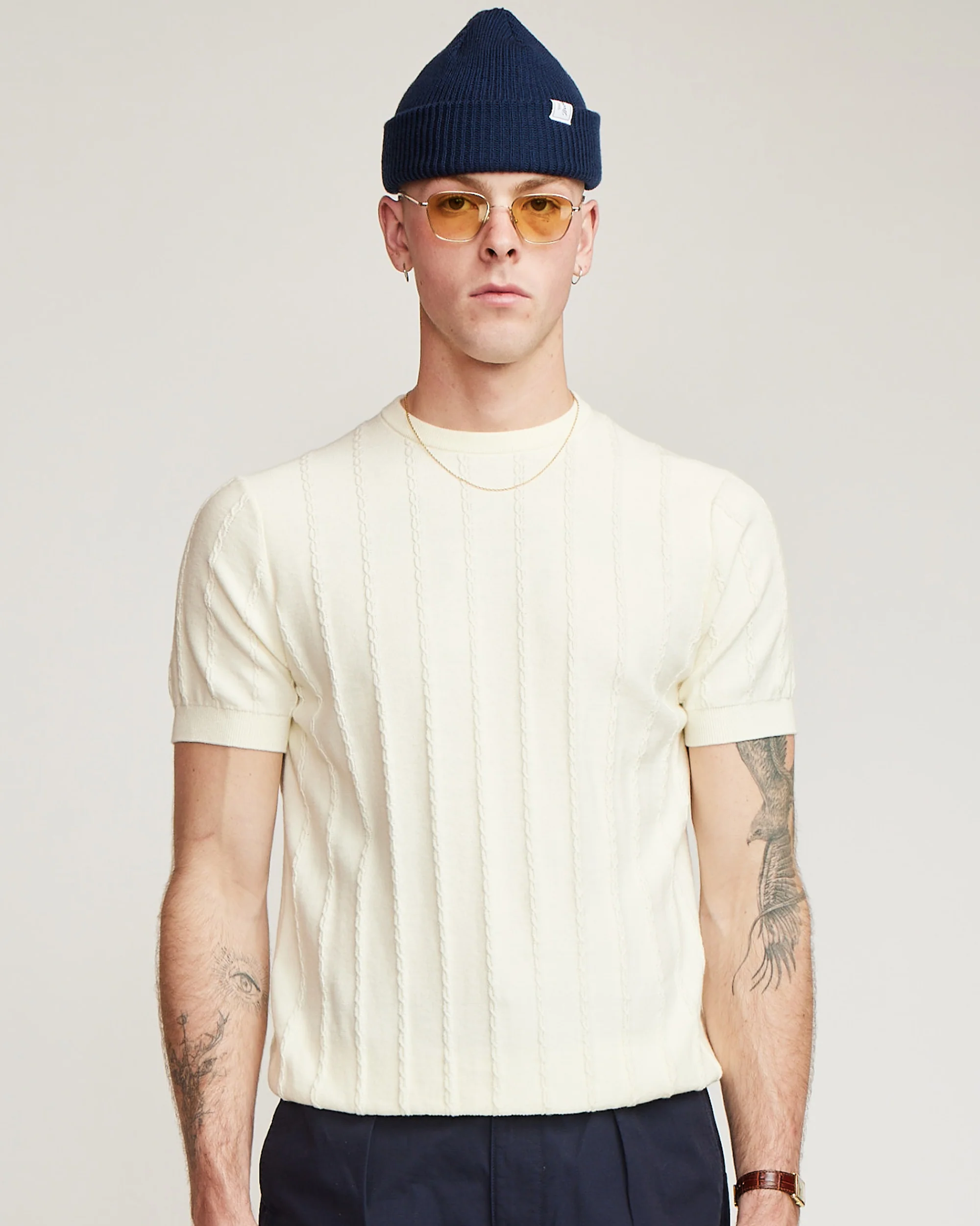 Cable Tee - Off White - Image 2