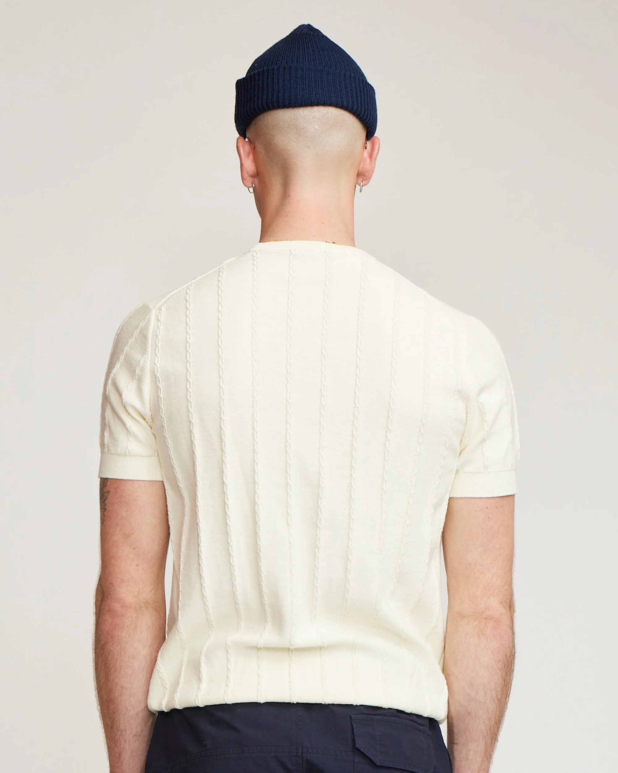 Cable Tee - Off White - Image 7