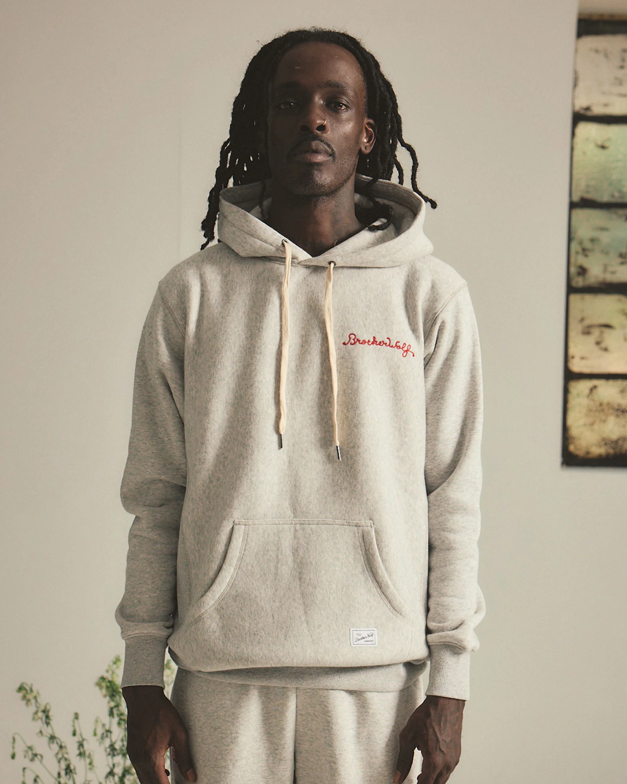 Chain Stitch Hood - White Marle - Image 2