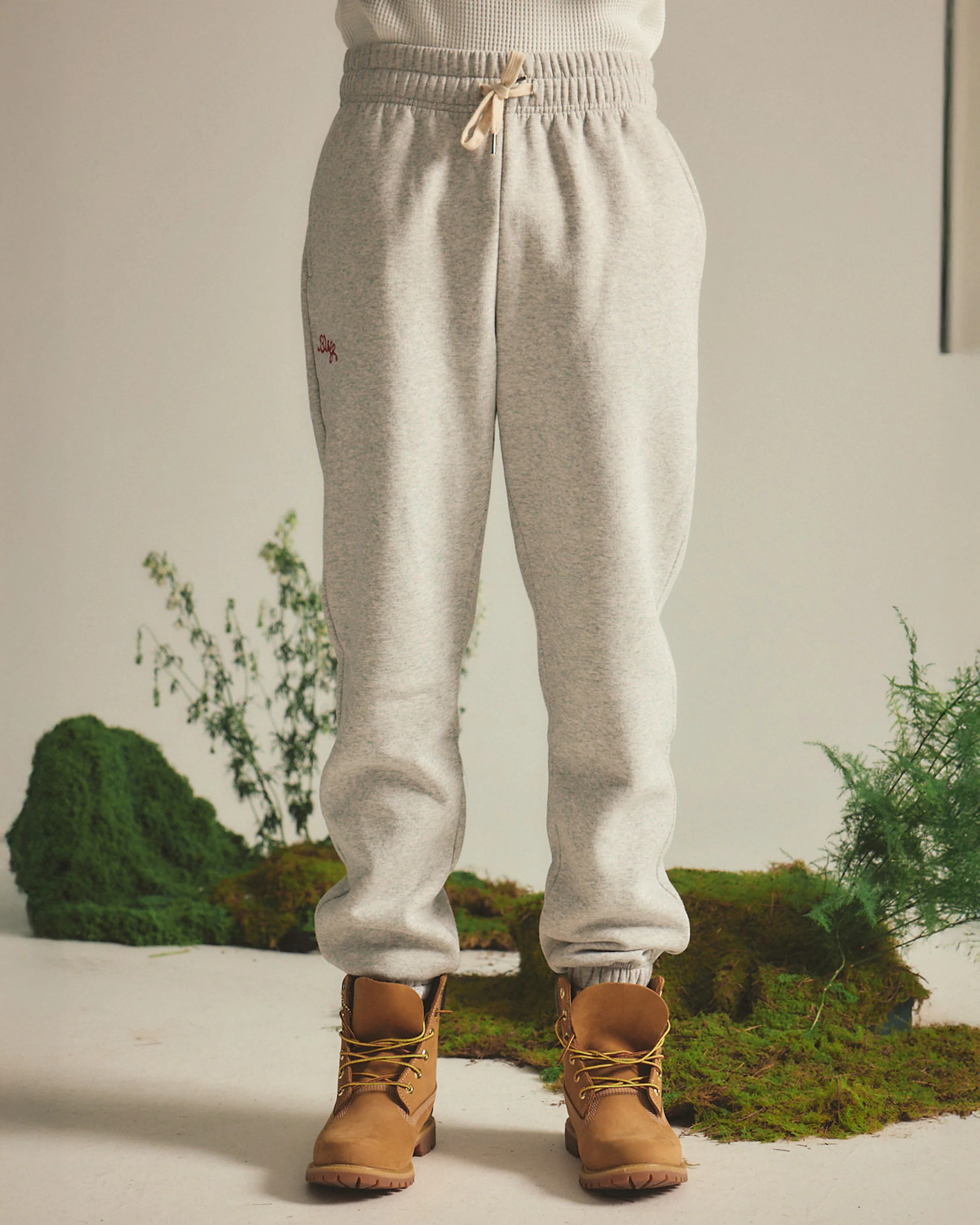 Chain Stitch Sweats - White Marle - Image 2