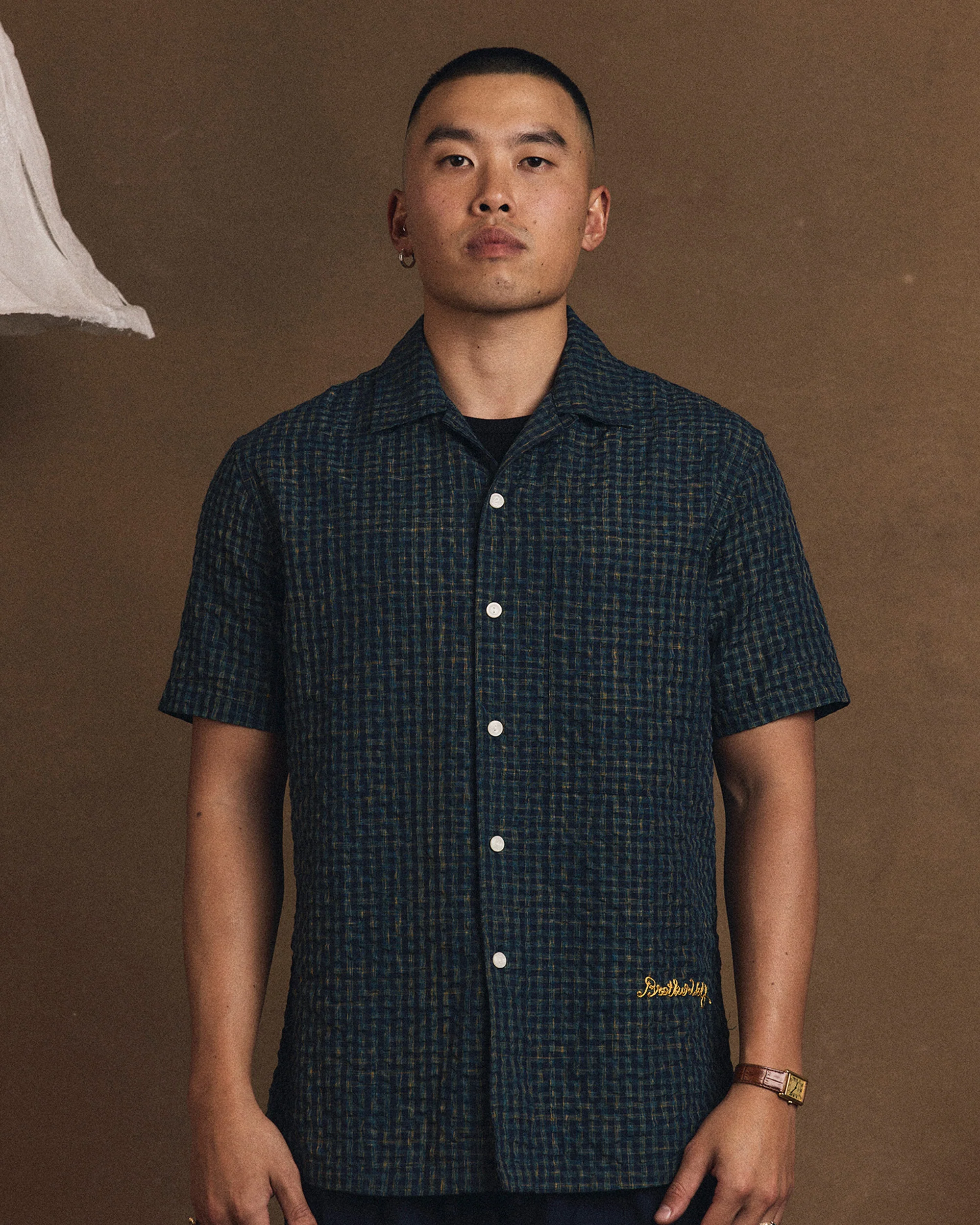 Check S/S Shirt - Navy - Image 2