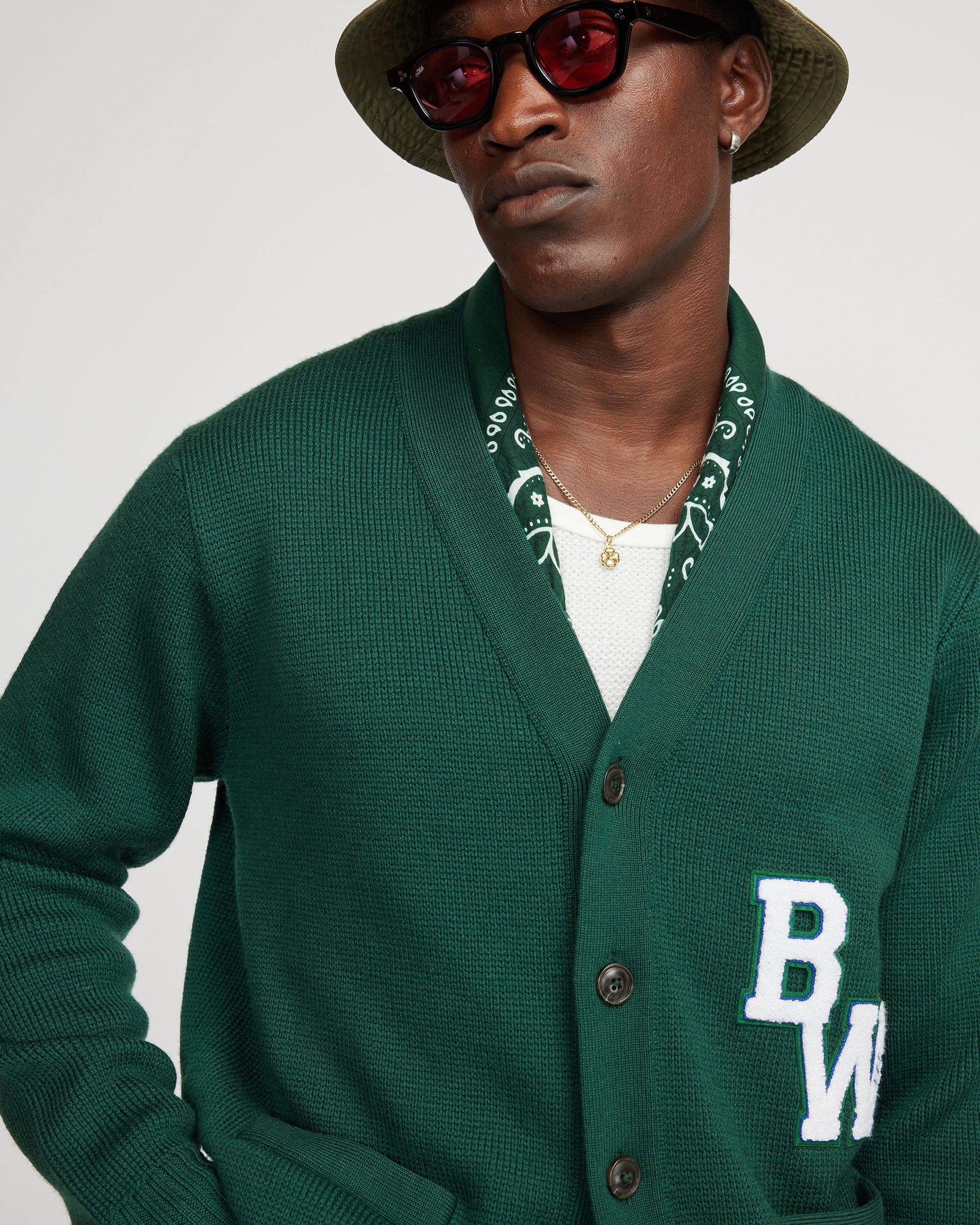 College cardigan - Green - Image 6