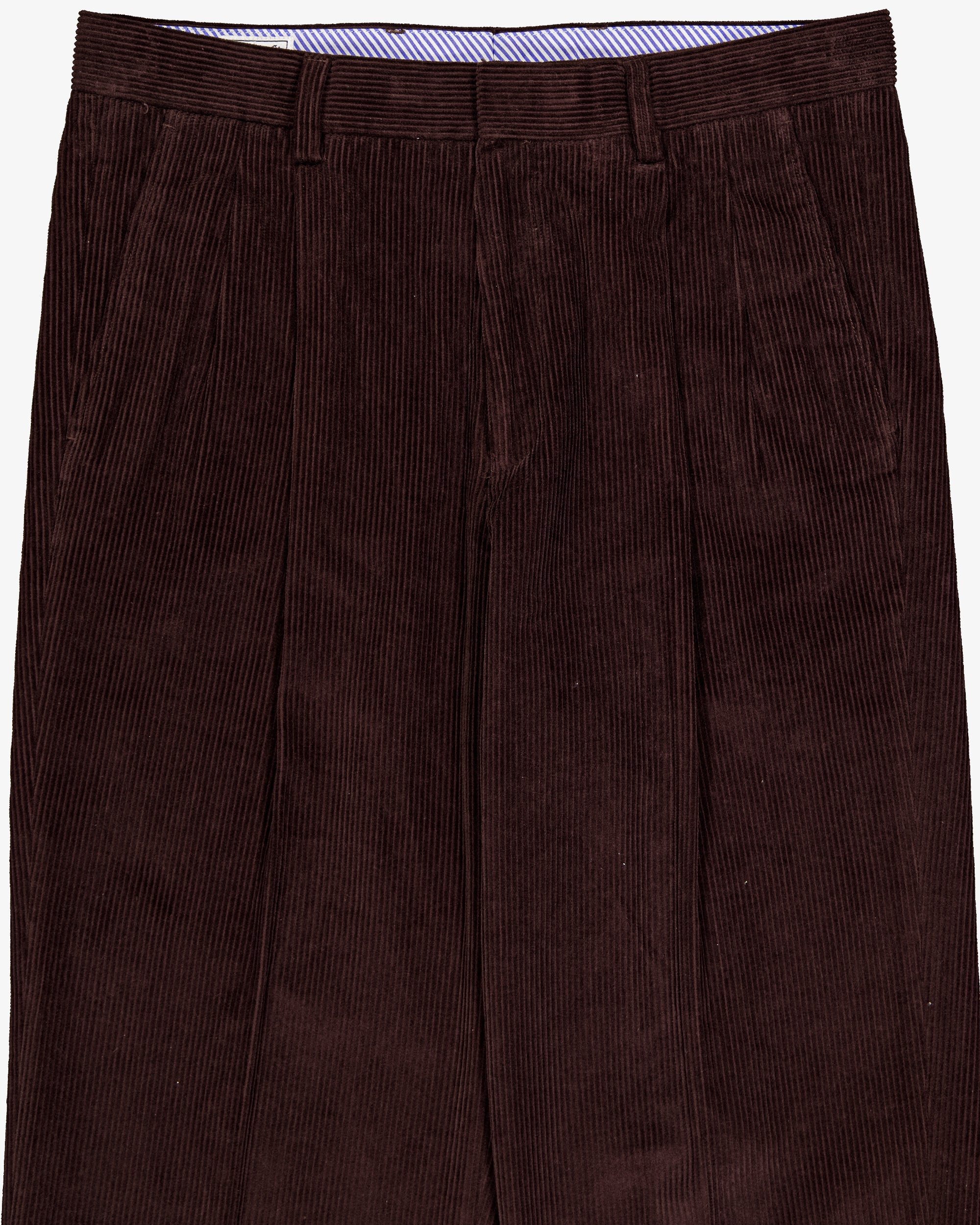Cord pleated pants - Brown - Image 4