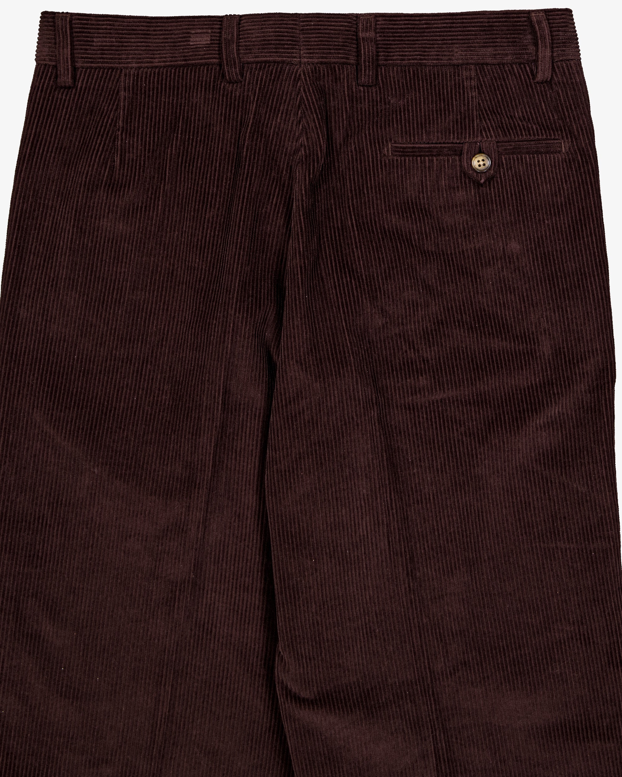Cord pleated pants - Brown - Image 5