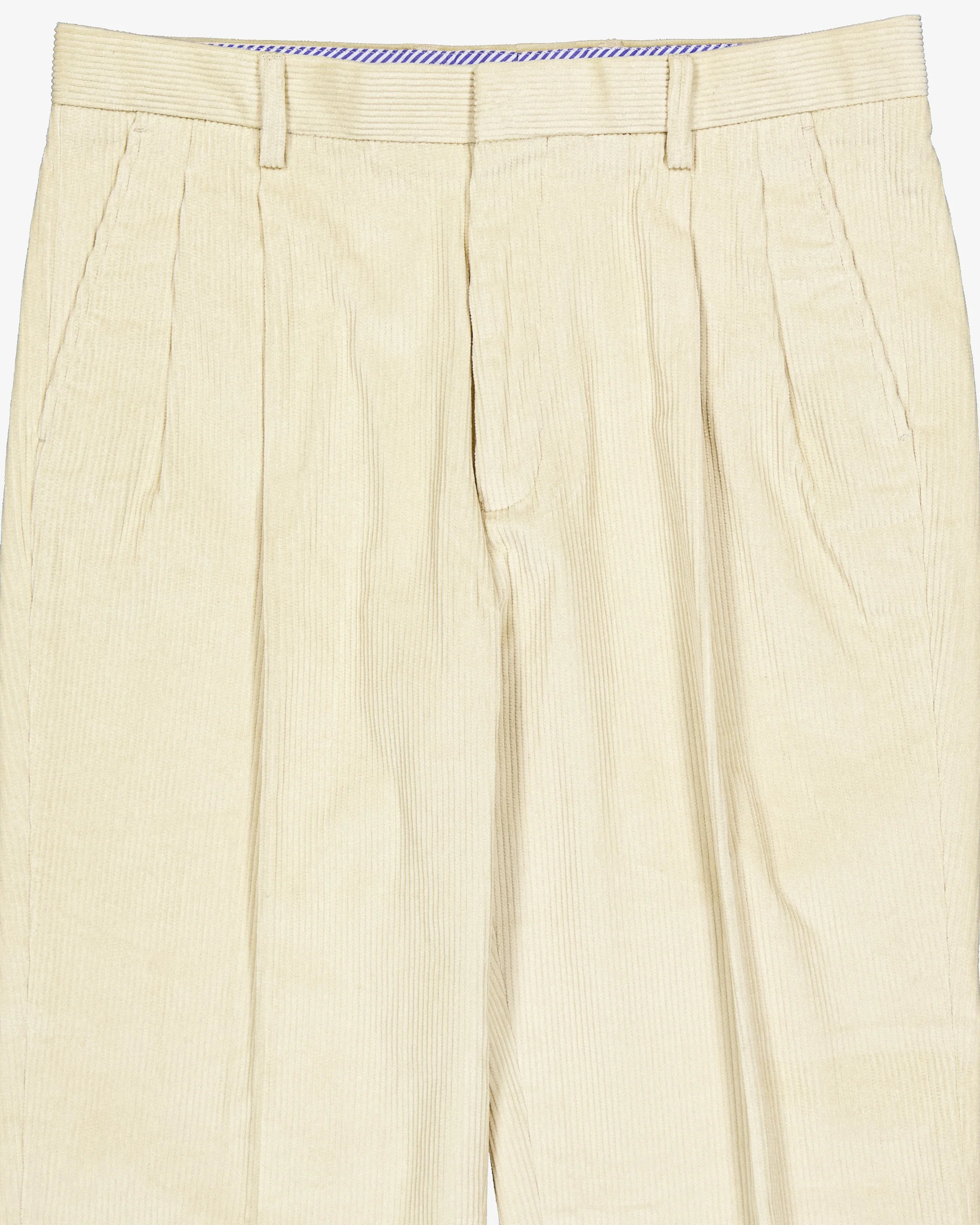 Cord pleated pants - Off white - Image 4