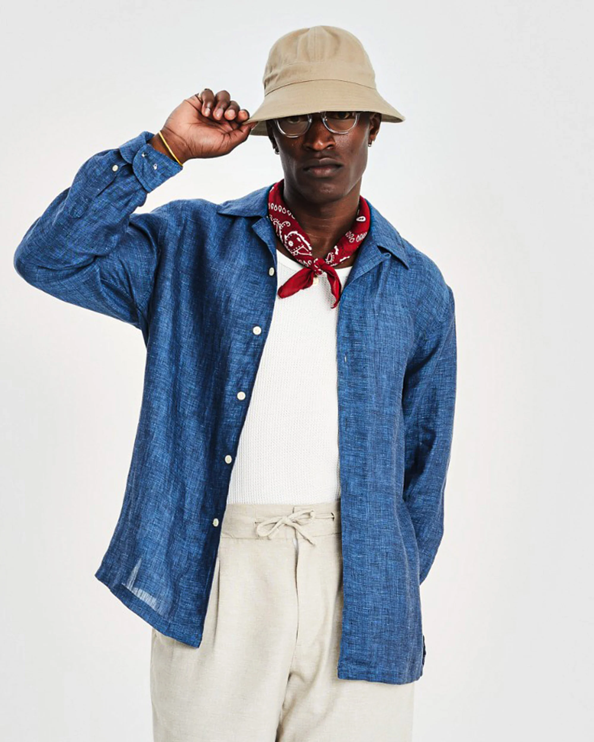 Cuban long sleeve - Dark Blue - Image 2
