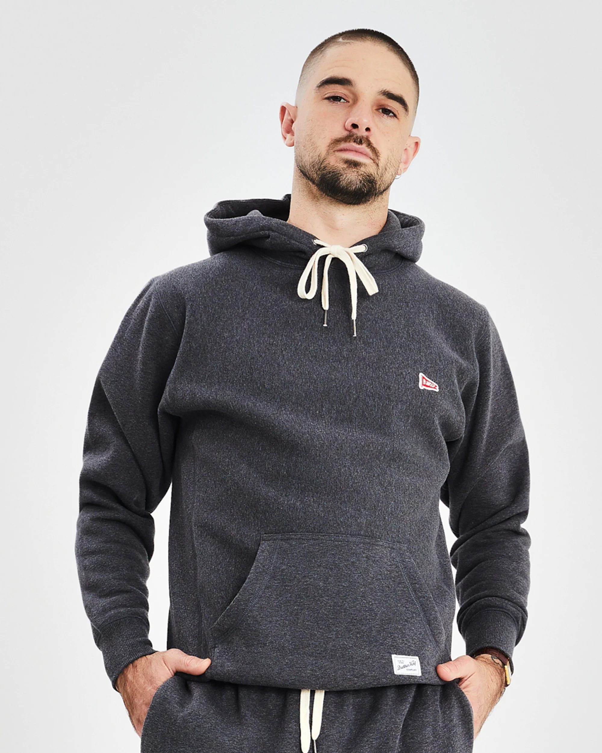 Flag Motif Hood - Charcoal Marle - Image 2
