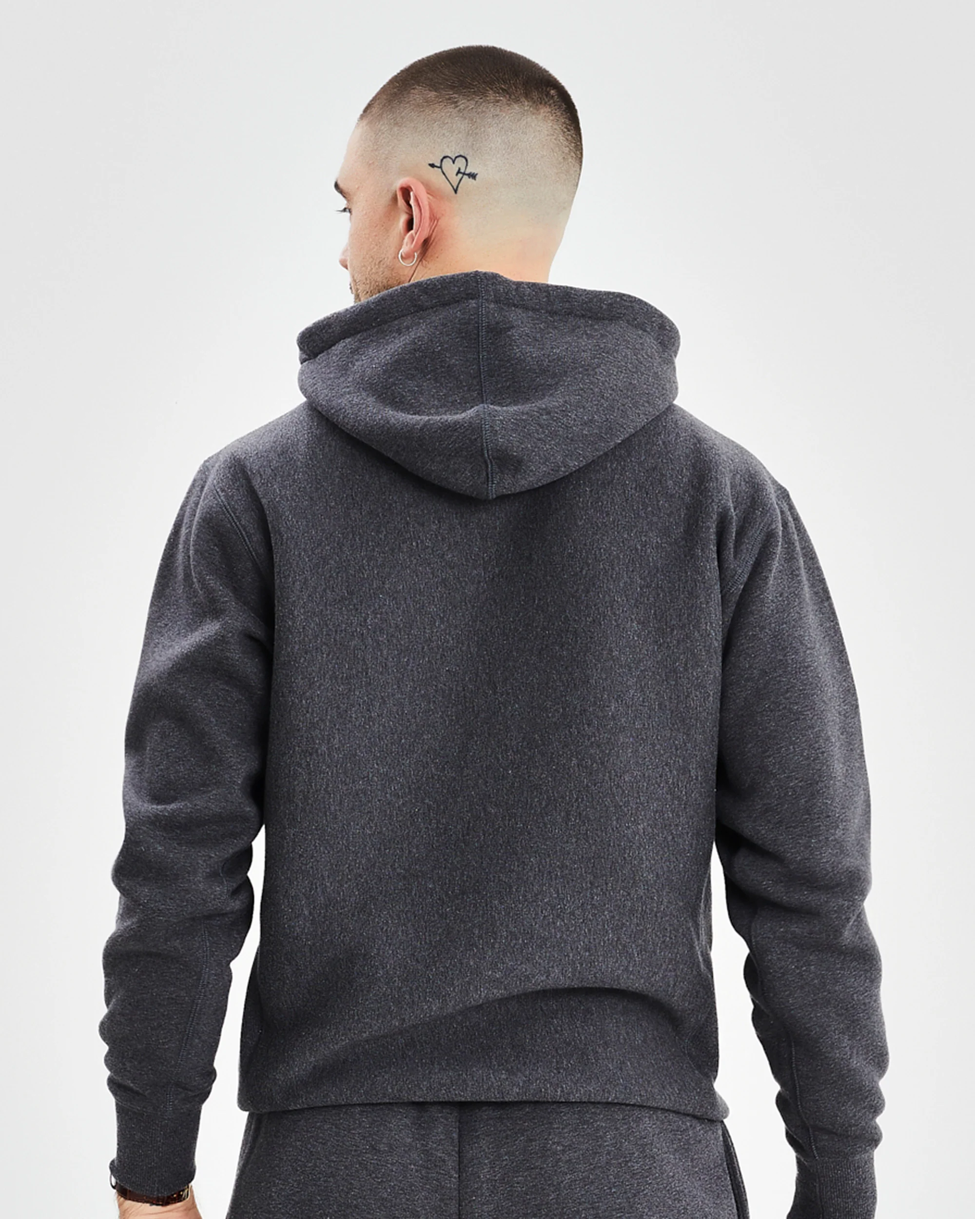 Flag Motif Hood - Charcoal Marle - Image 5