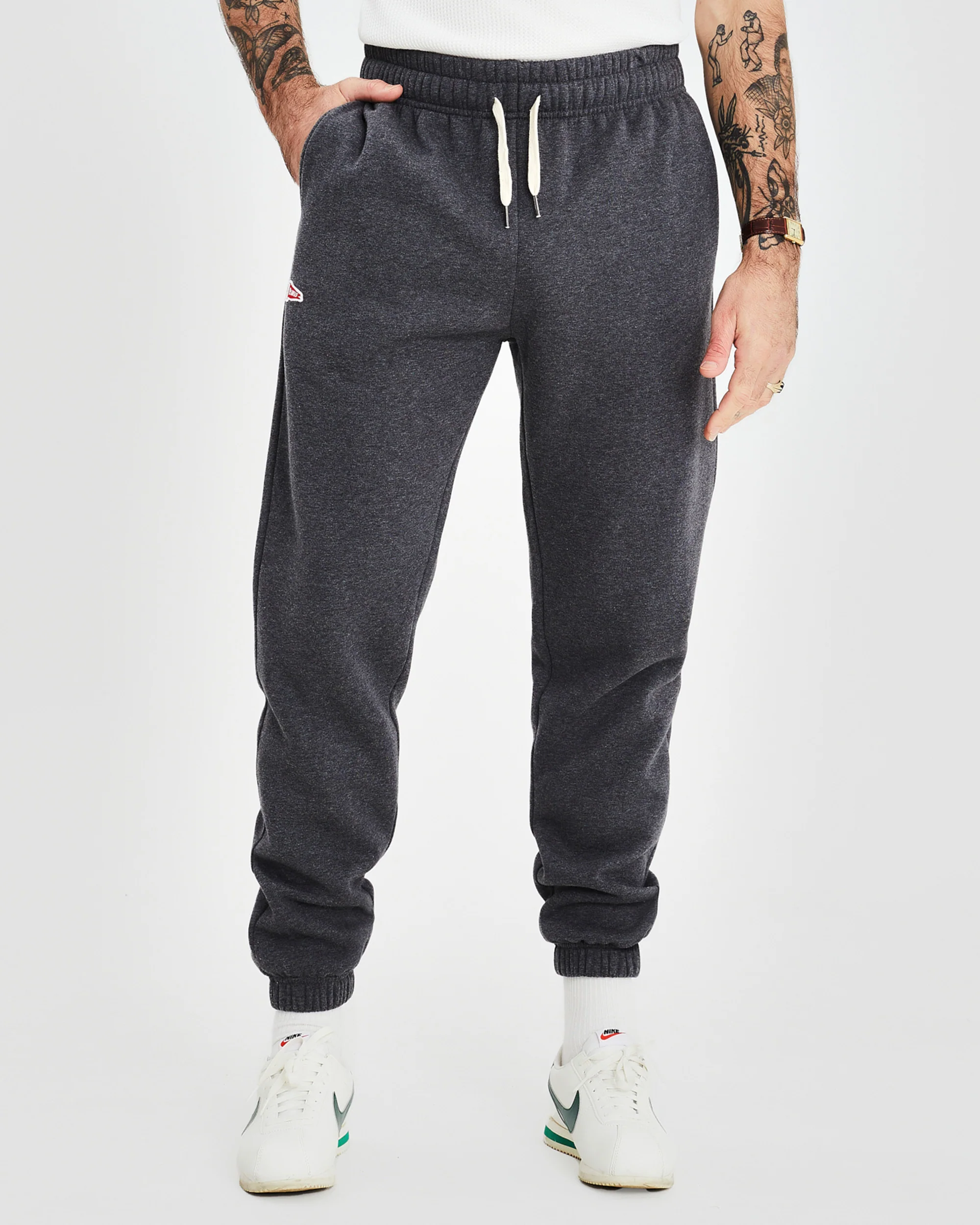 Flag Motif Sweats - Charcoal Marle - Image 2