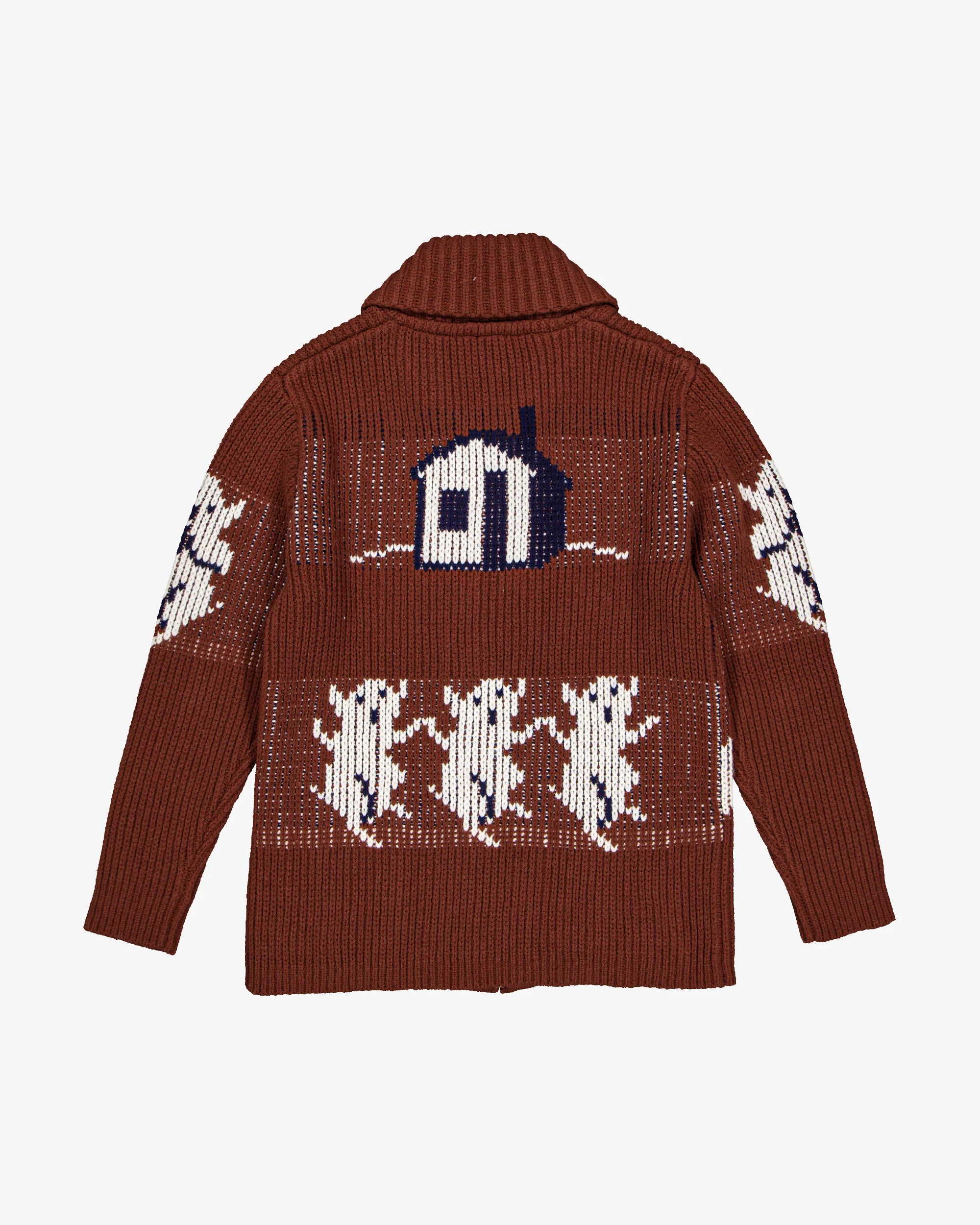 Huff heavy weight cardigan  - Rust - Image 3