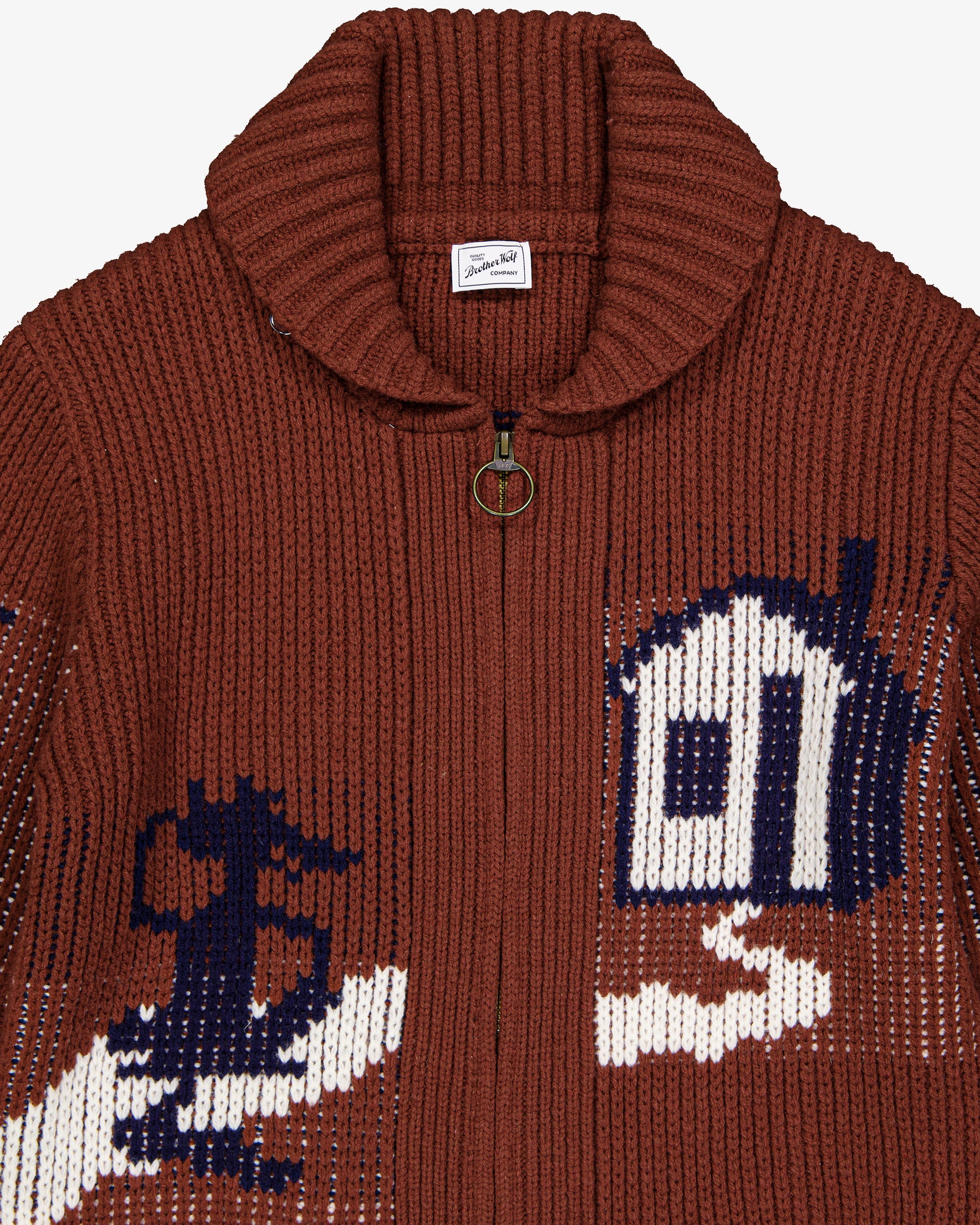 Huff heavy weight cardigan  - Rust - Image 4
