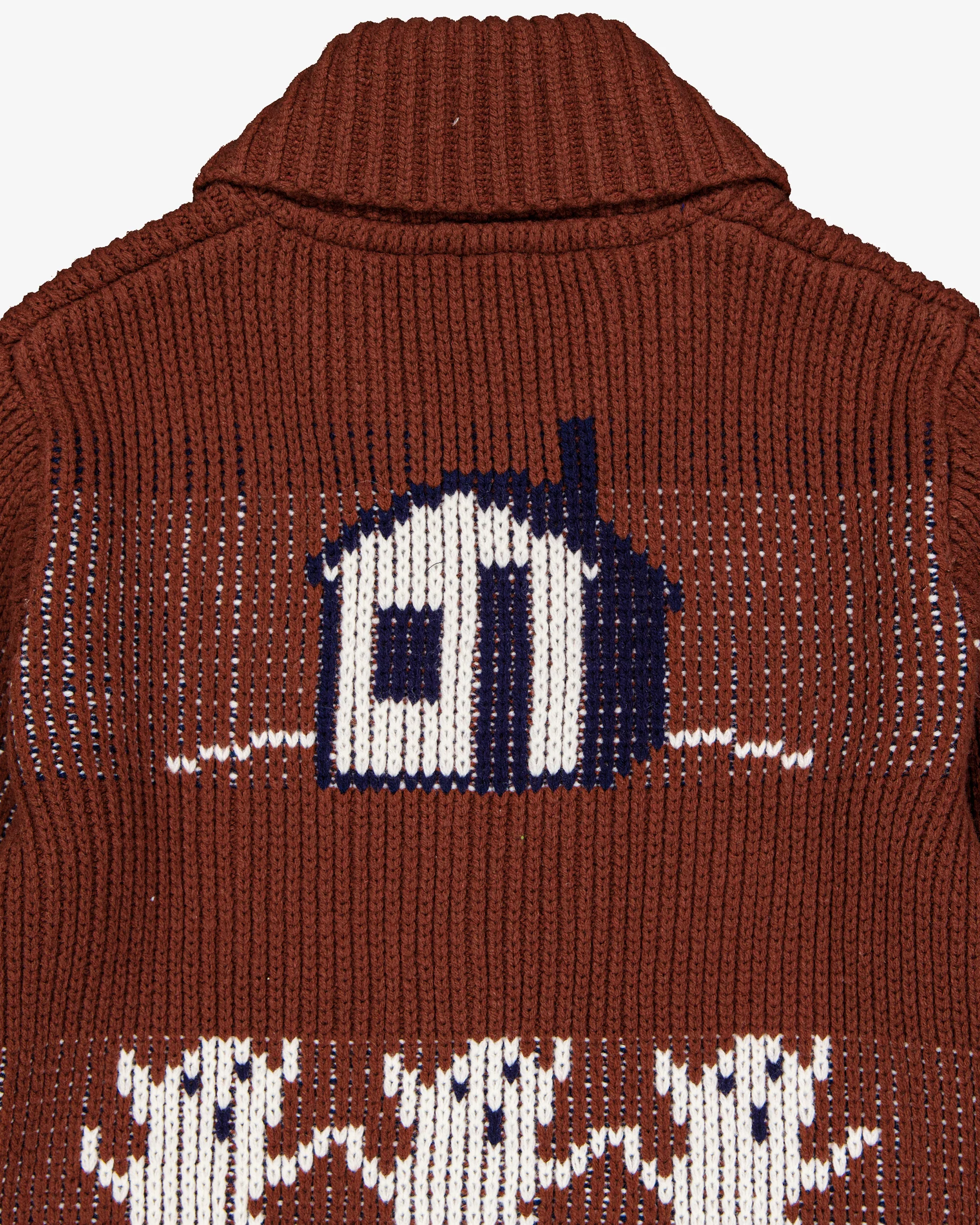 Huff heavy weight cardigan  - Rust - Image 5