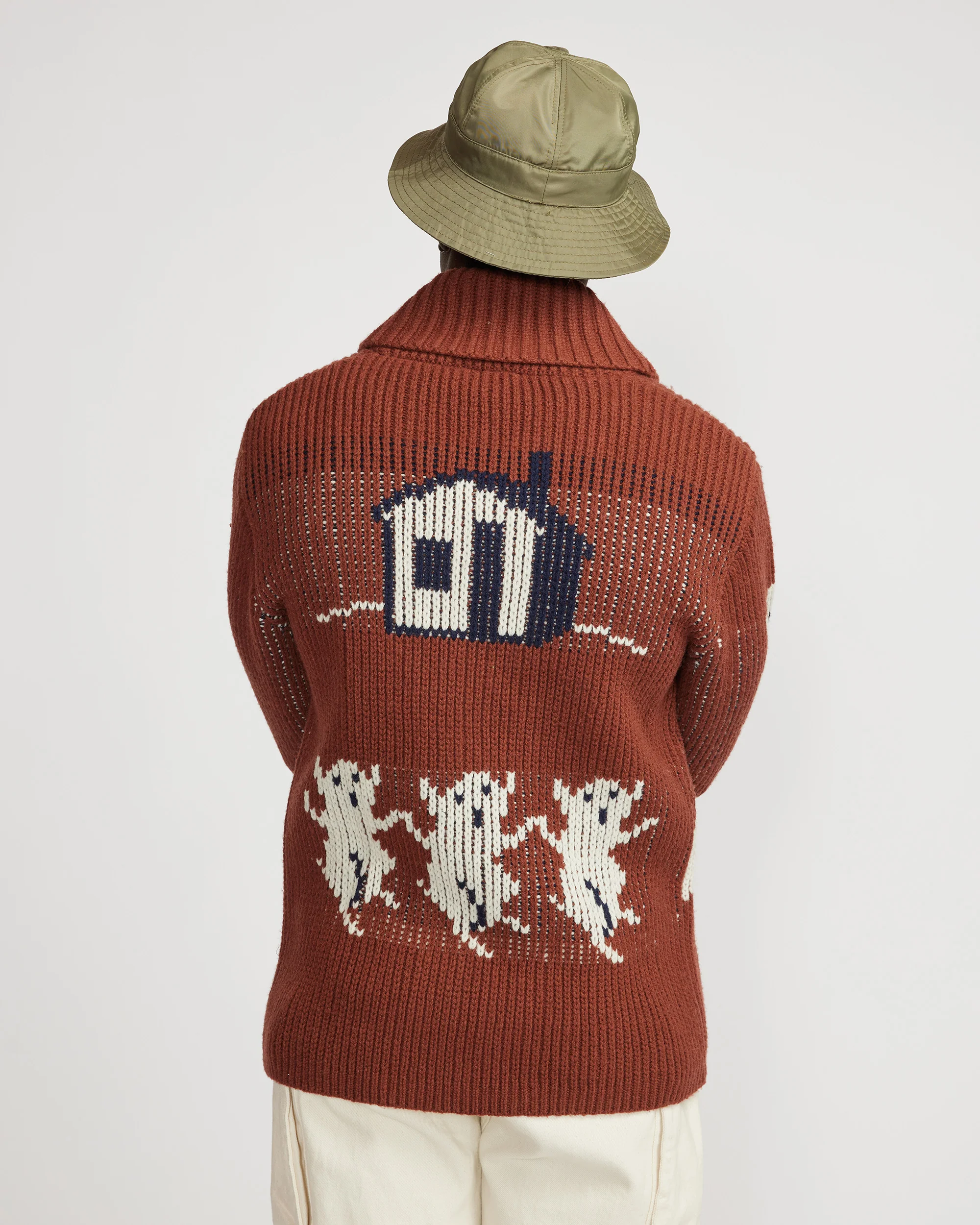 Huff heavy weight cardigan  - Rust - Image 6
