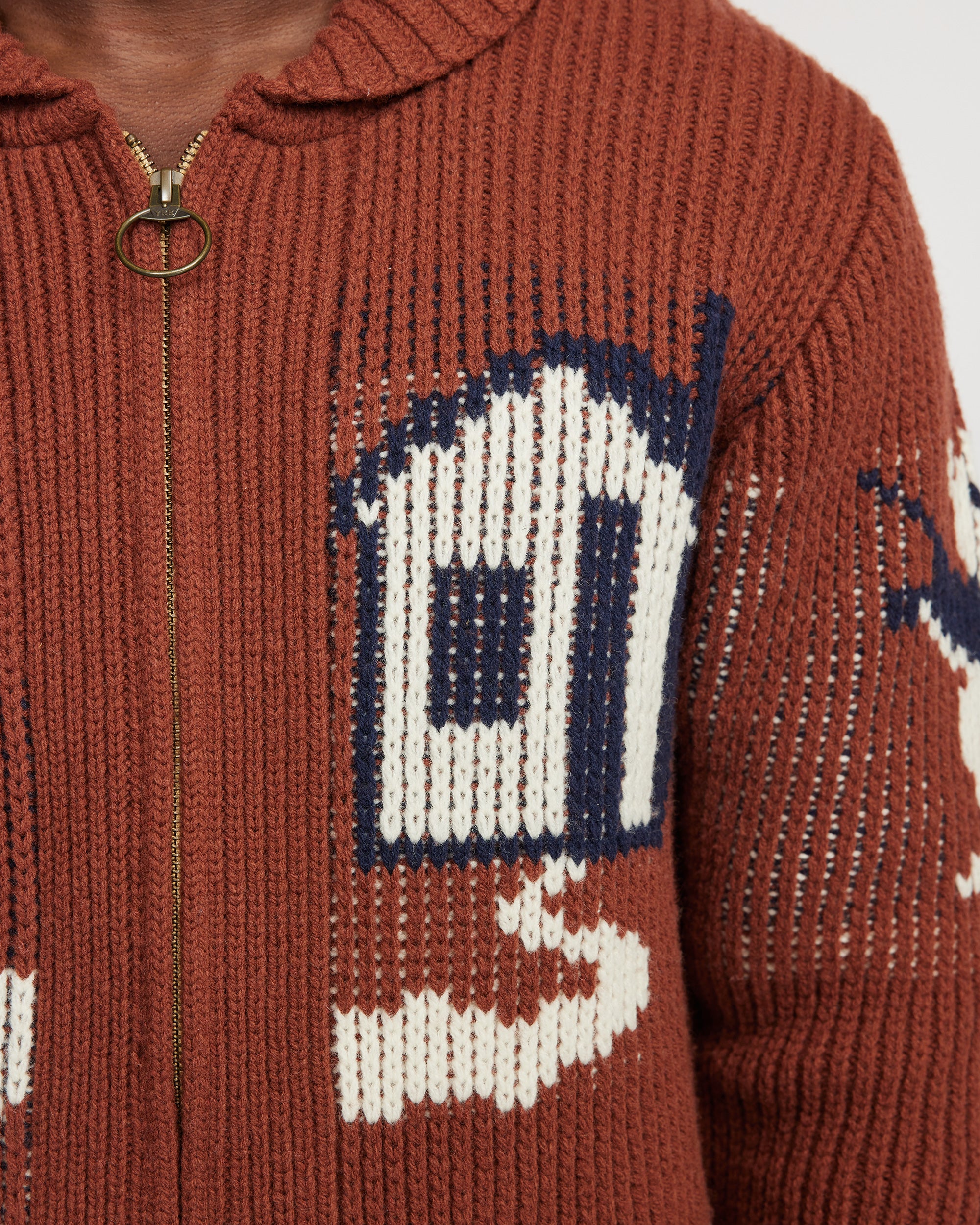 Huff heavy weight cardigan  - Rust - Image 7