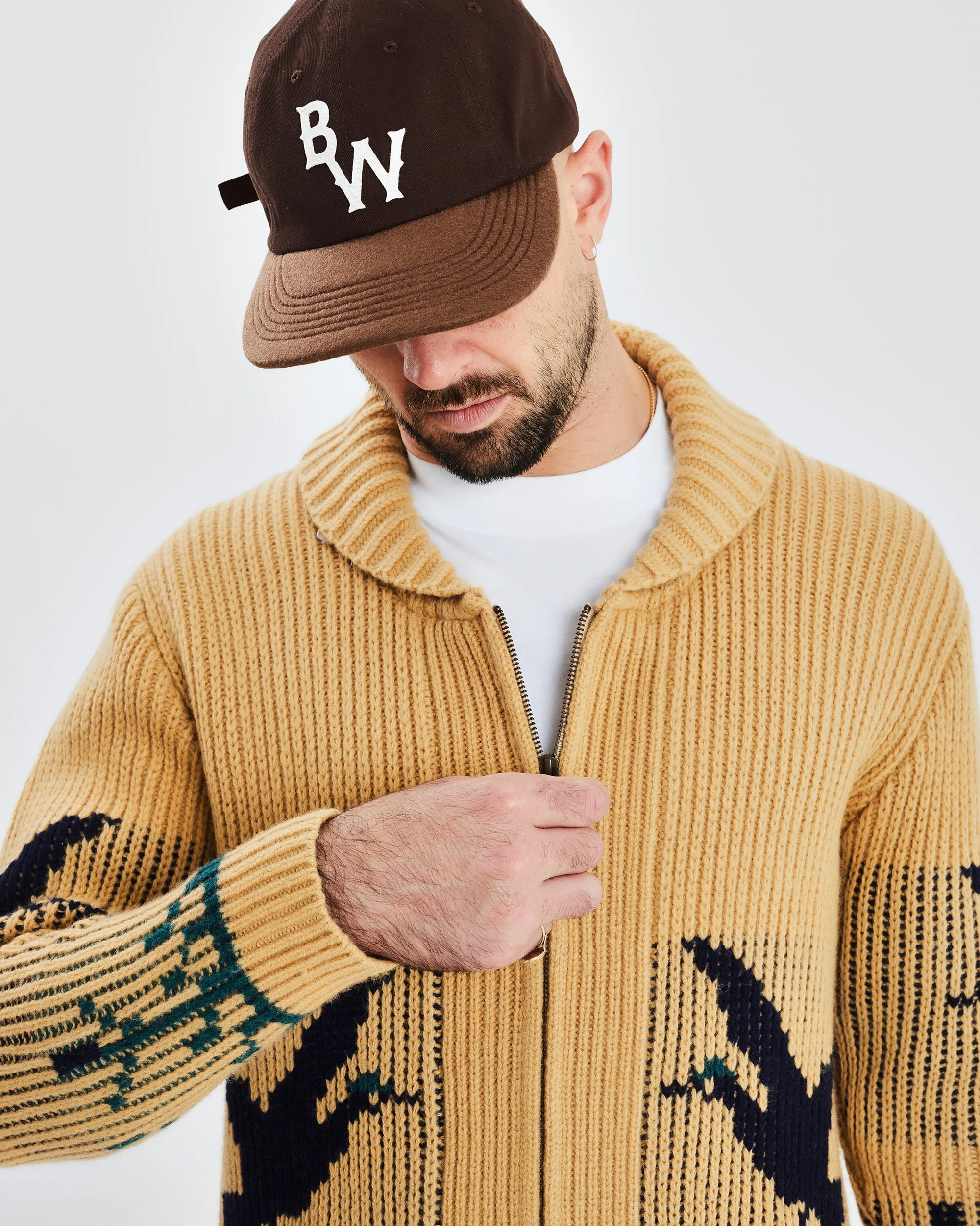 Hunter Heavy Cardigan - Beige - Image 6