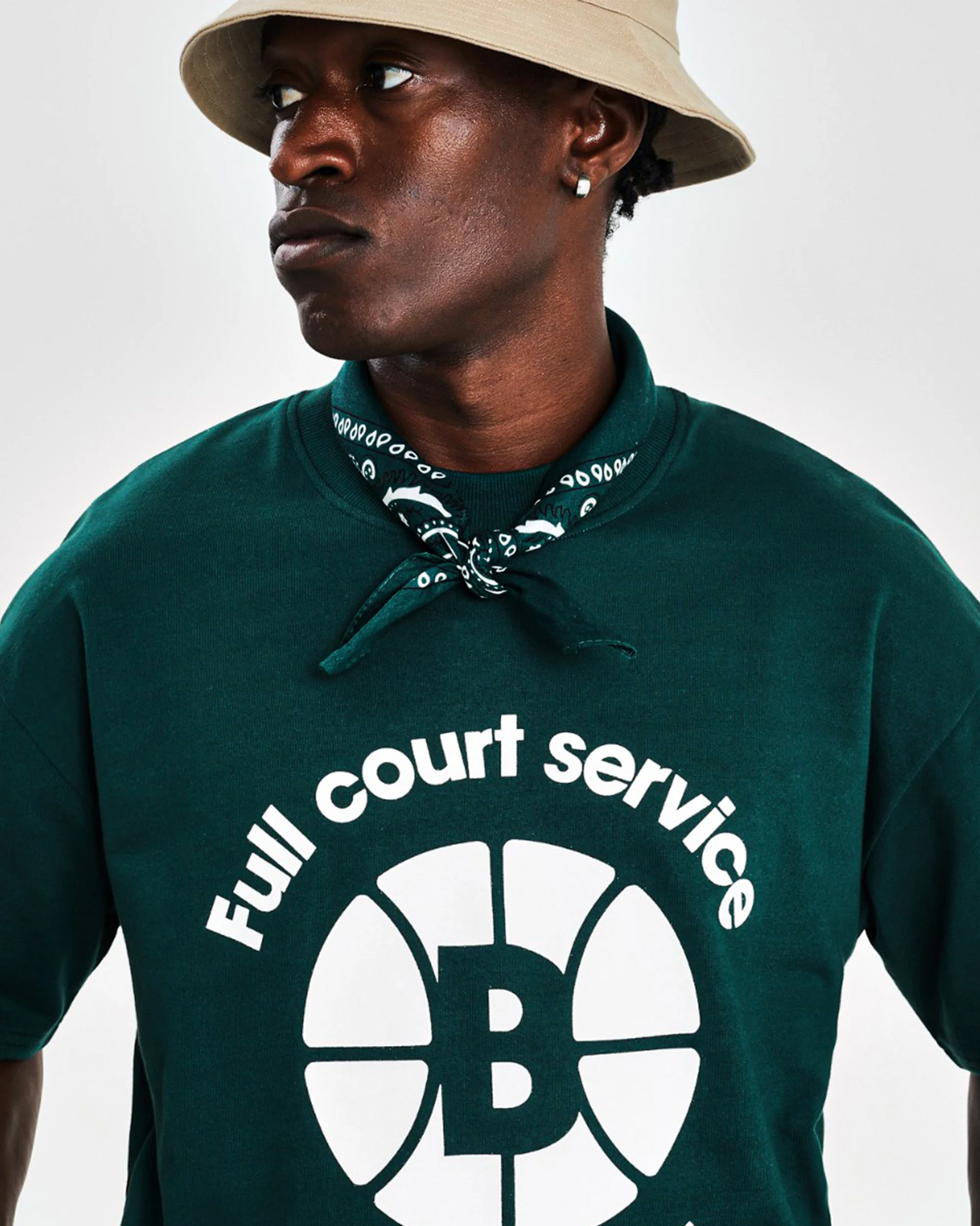 Oversized Tee (Full Court Service Print) - Green - Image 5