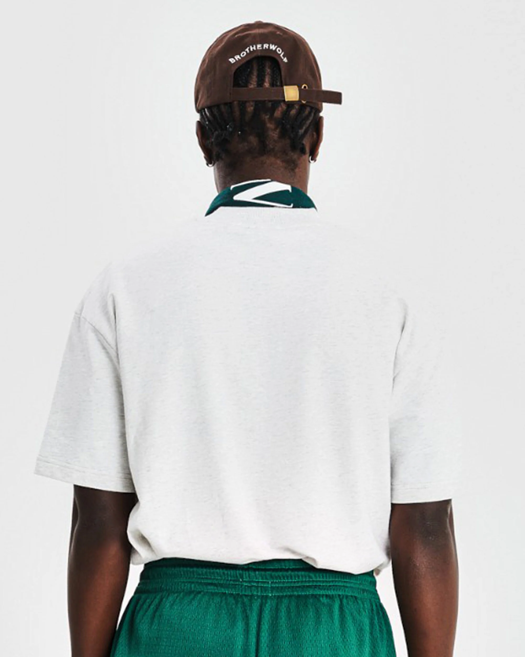 Oversized Tee (Full Court Service Print) - White Marle - Image 3