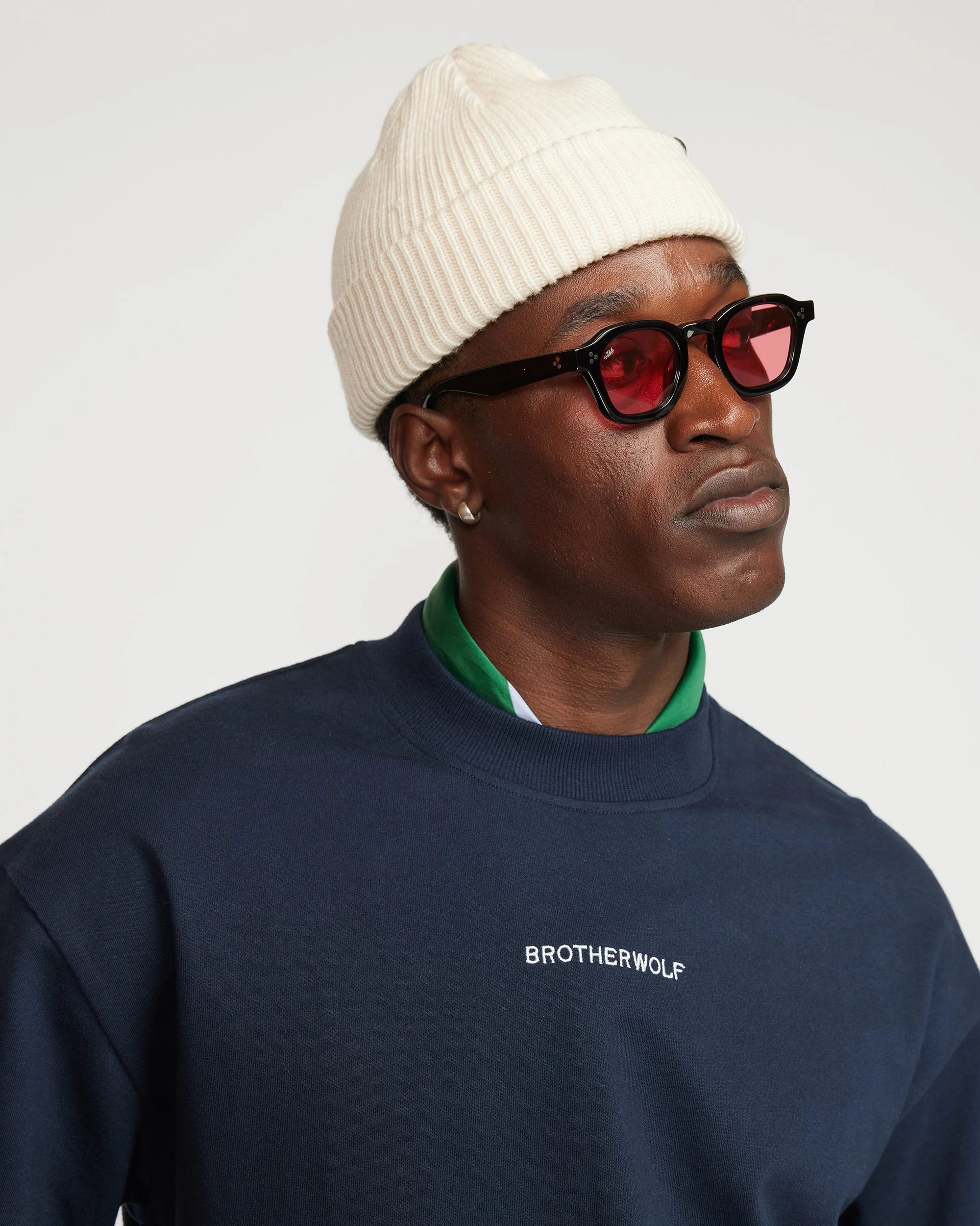Oversized Tee (Signature Brother Wolf Embroidery) - Navy - Image 5