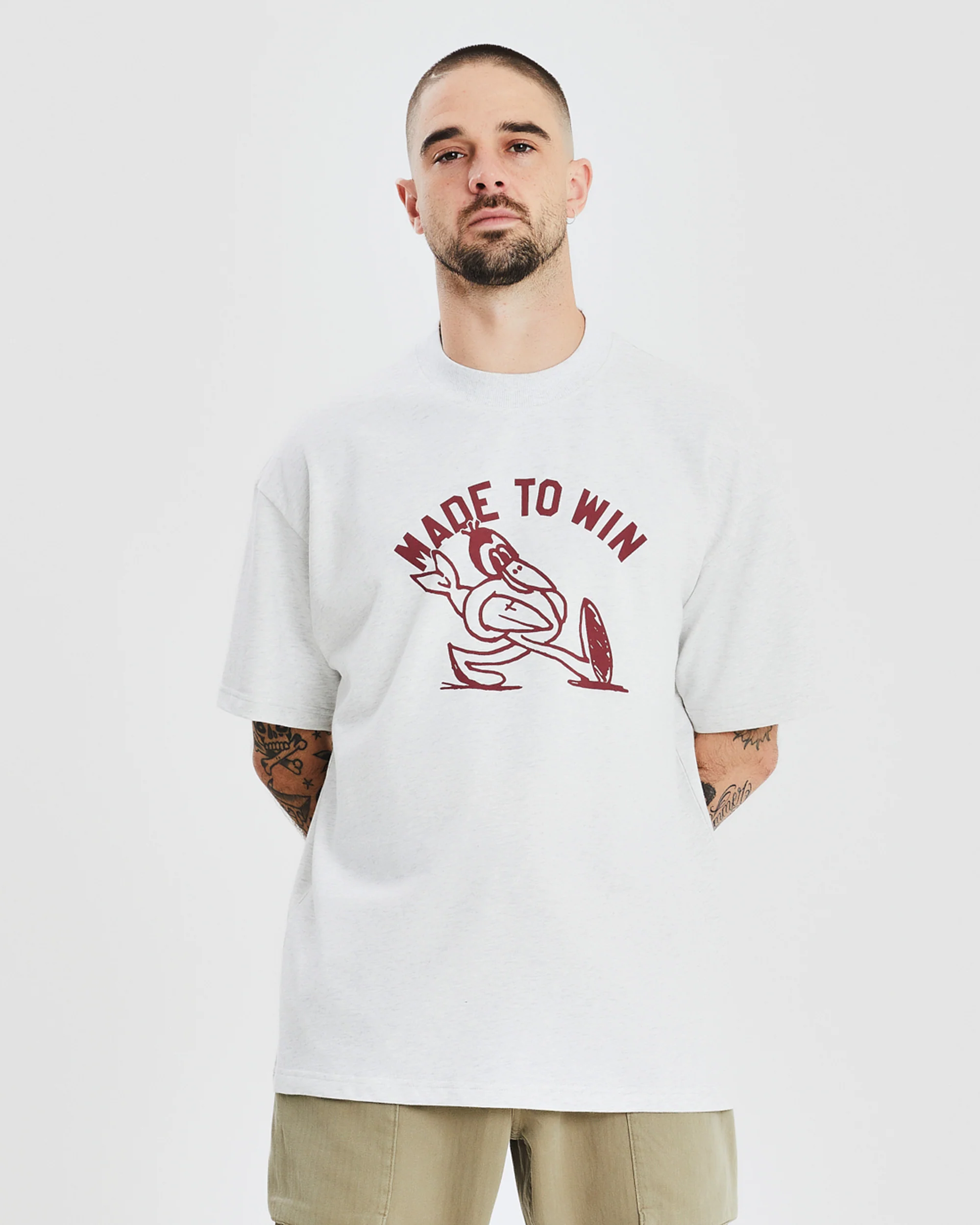 Oversized Tee - White Marle - Image 2