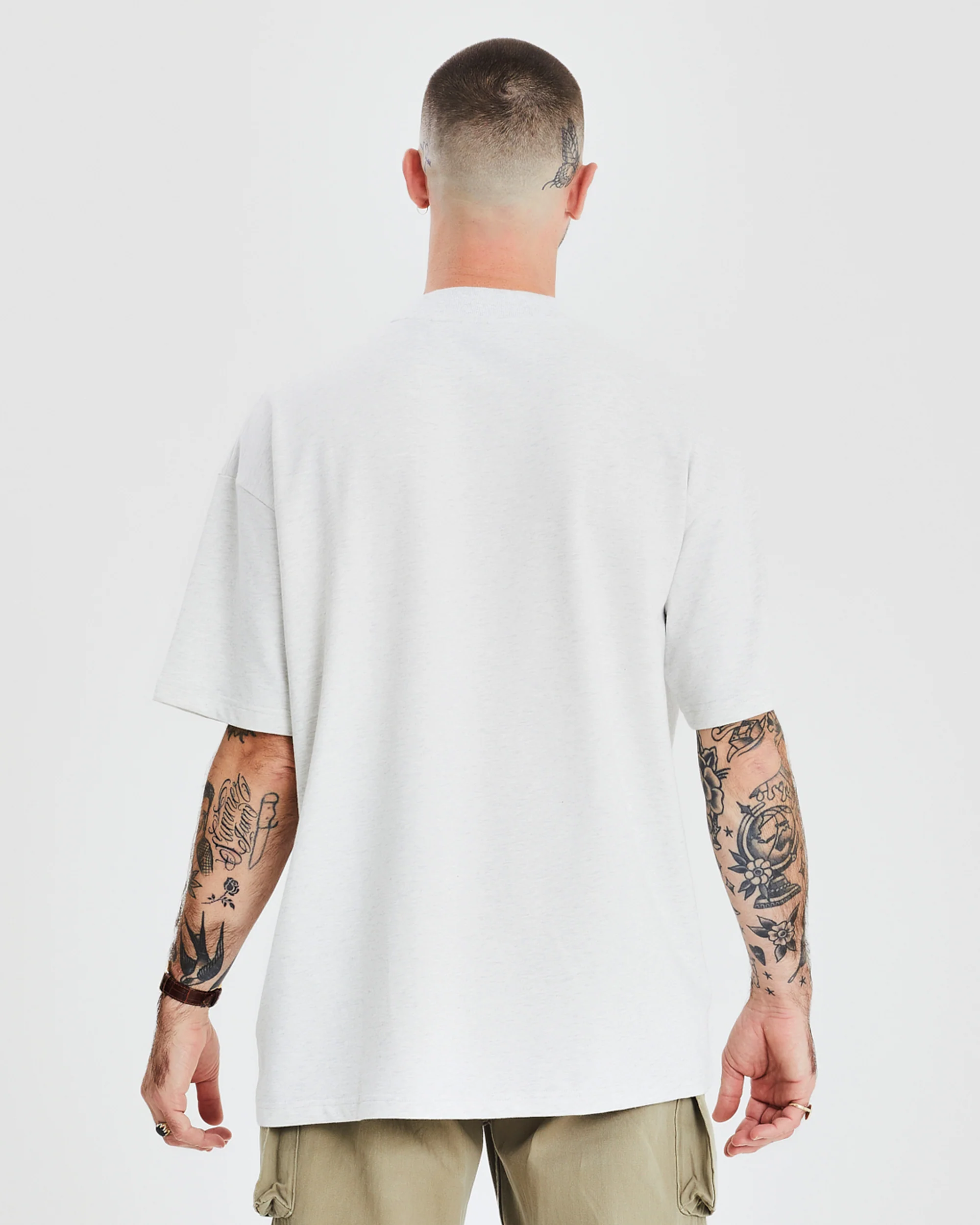 Oversized Tee - White Marle - Image 4