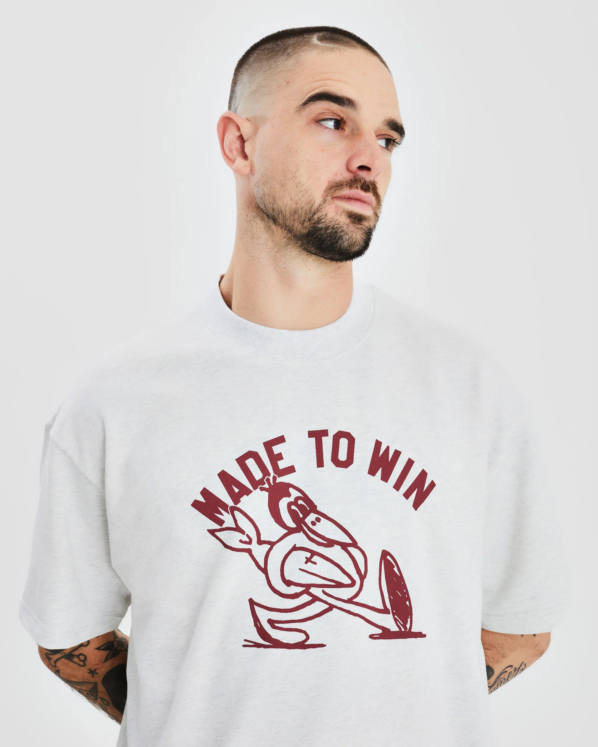 Oversized Tee - White Marle - Image 5