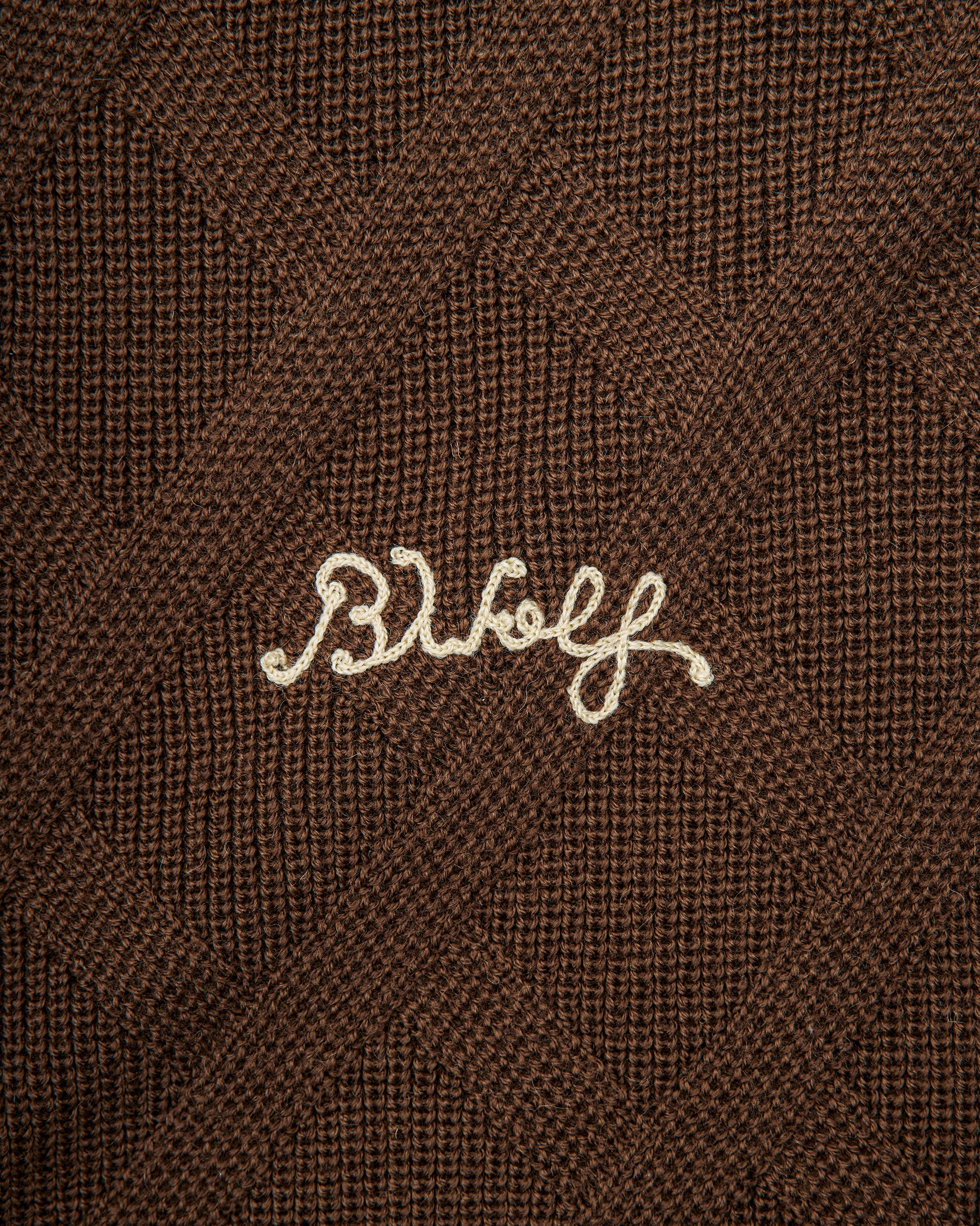 Plaid Knit - Brown - Image 3