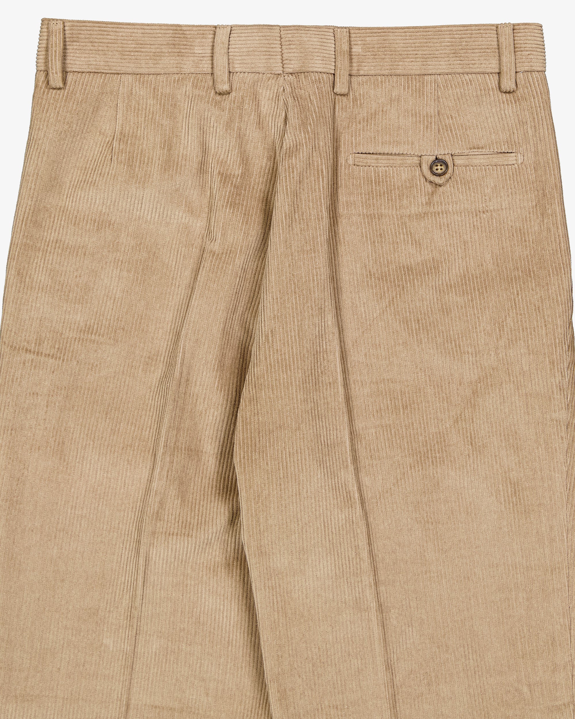 Pleated cord pant - Beige - Image 5