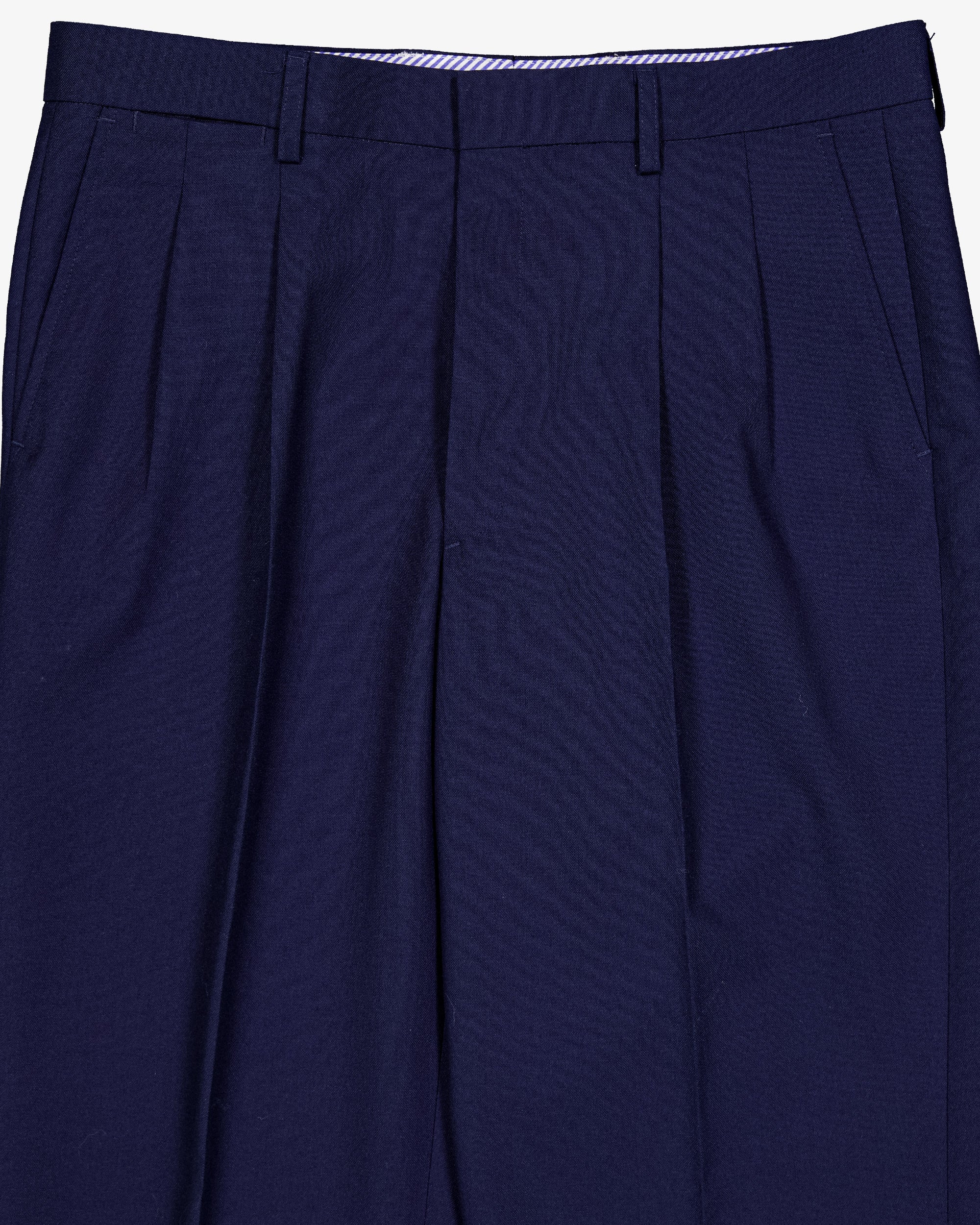 Pleated Tailored Pant - Navy - Image 4