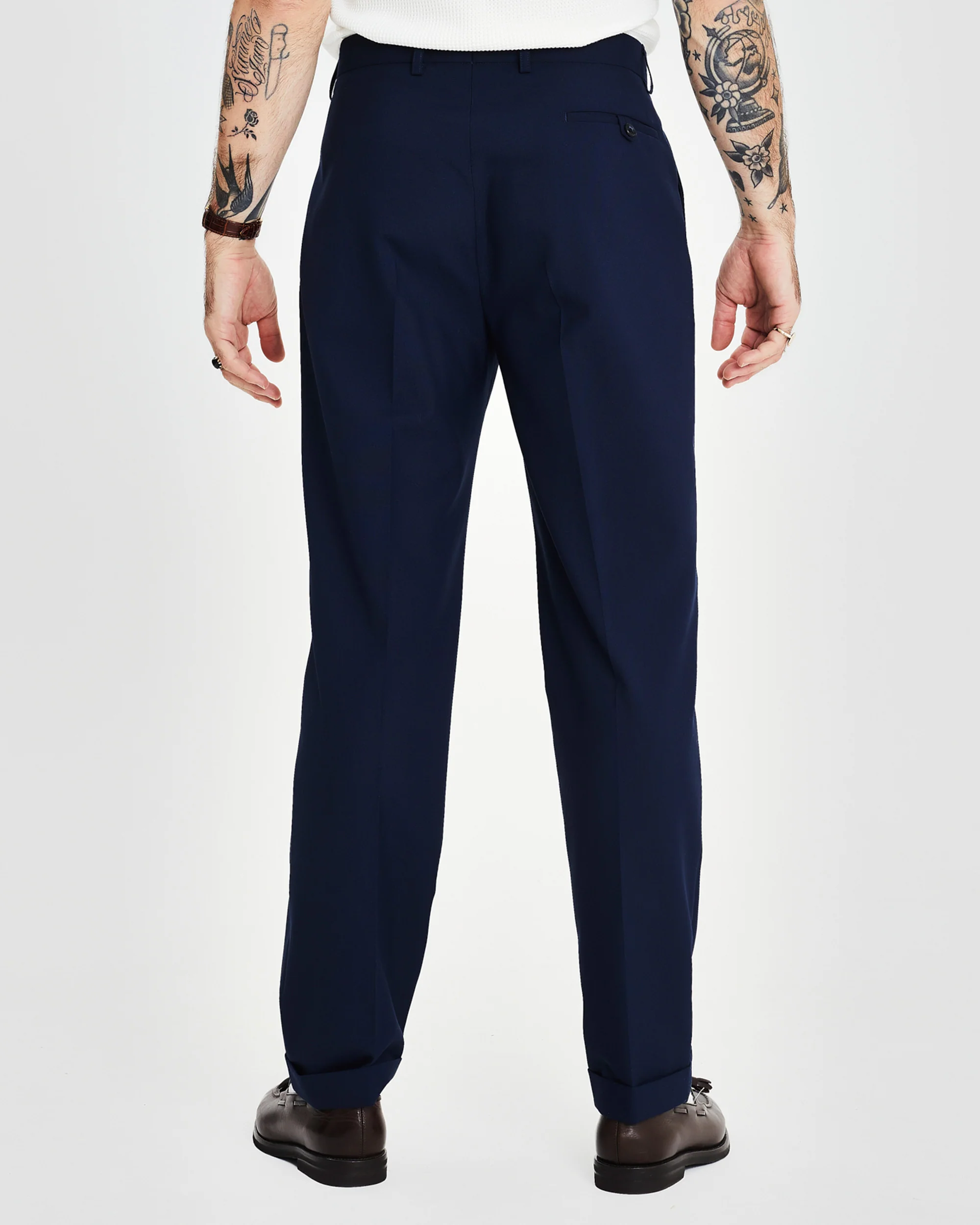 Pleated Tailored Pant - Navy - Image 6