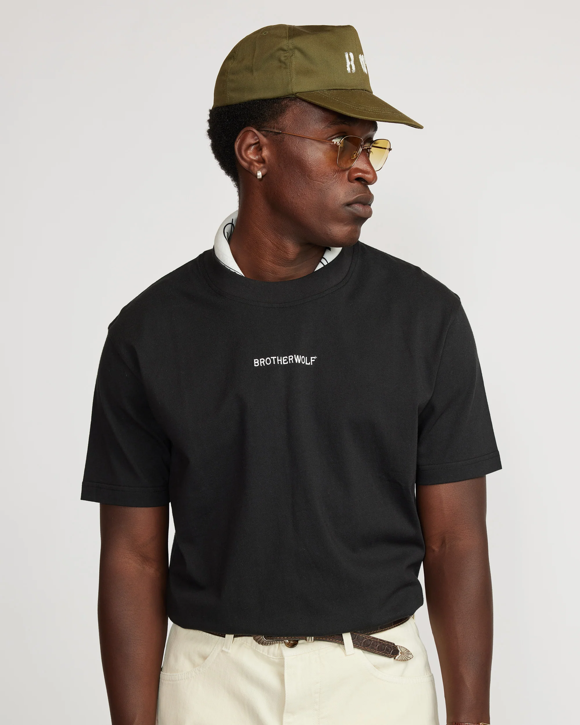 Regular fit Tee (Signature Brother Wolf Embroidery) - Black - Image 2