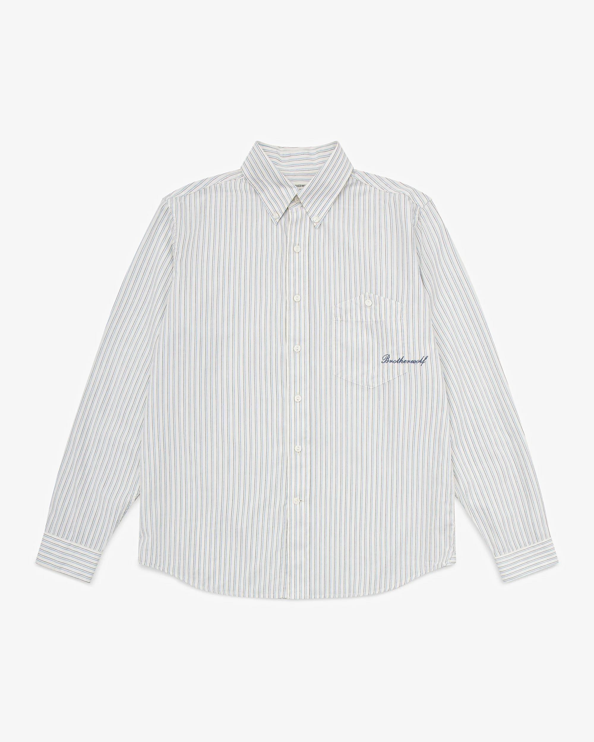 Script L/S Shirt - White Stripe