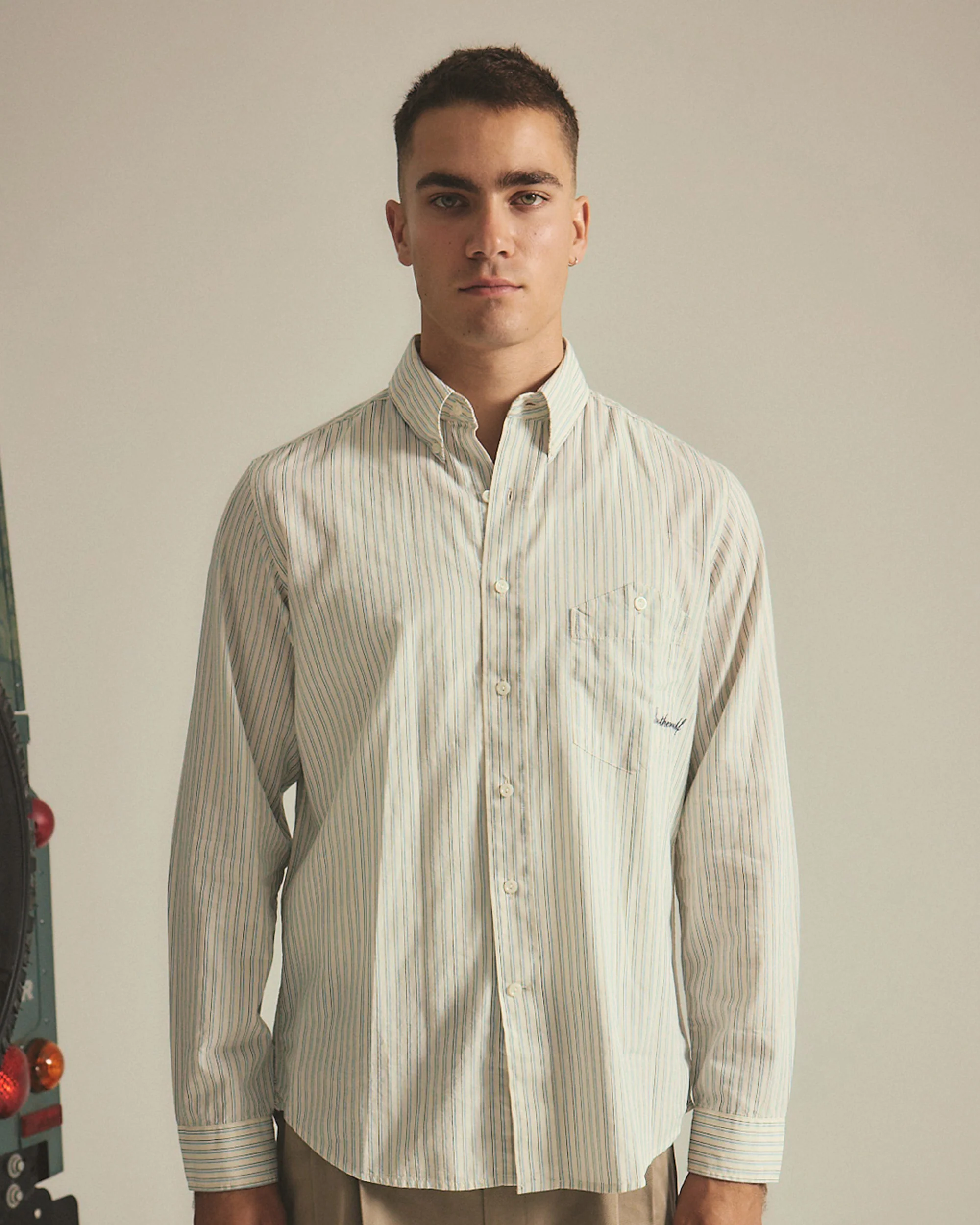 Script L/S Shirt - White Stripe - Image 2