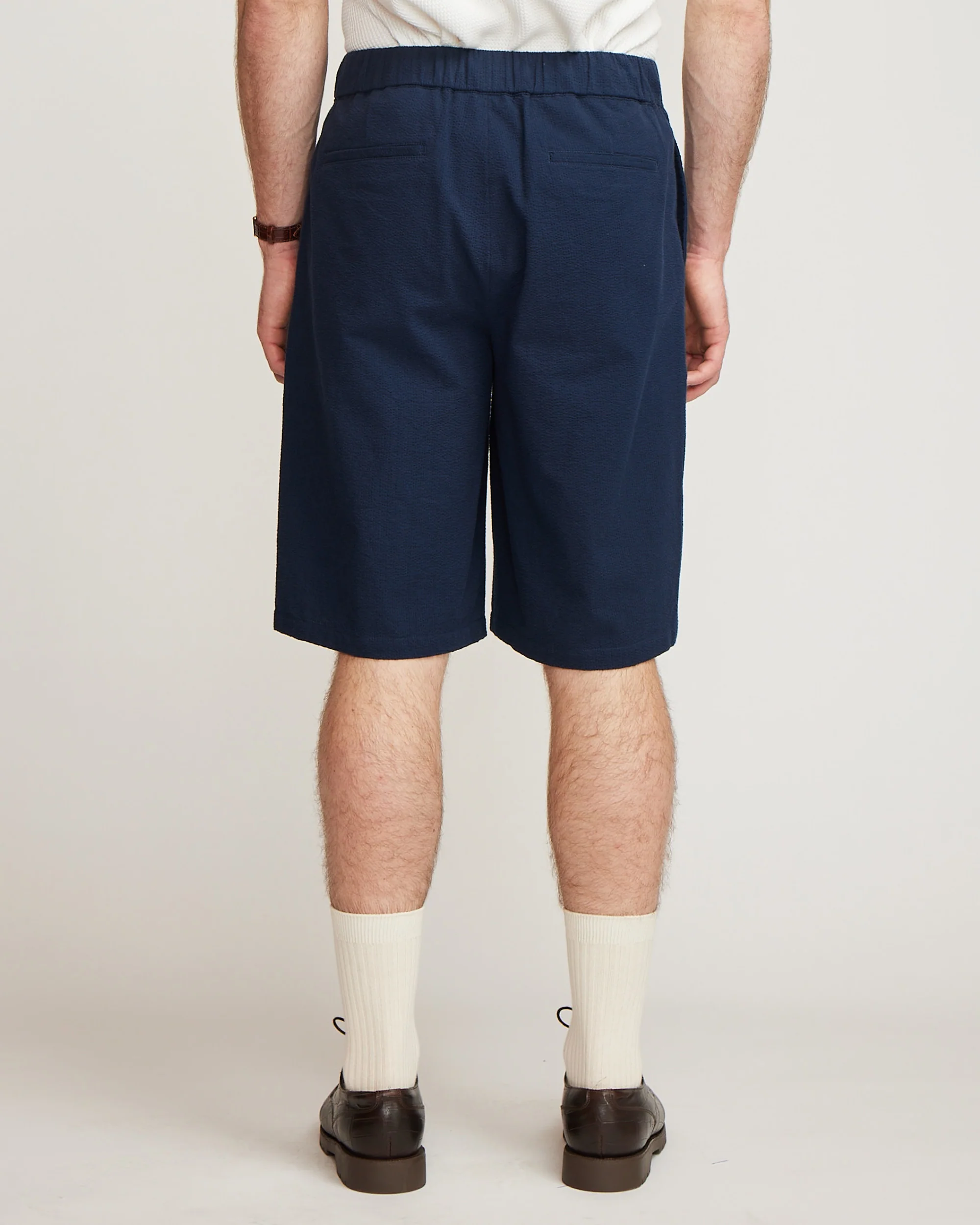 Seersucker Shorts - Navy - Image 6