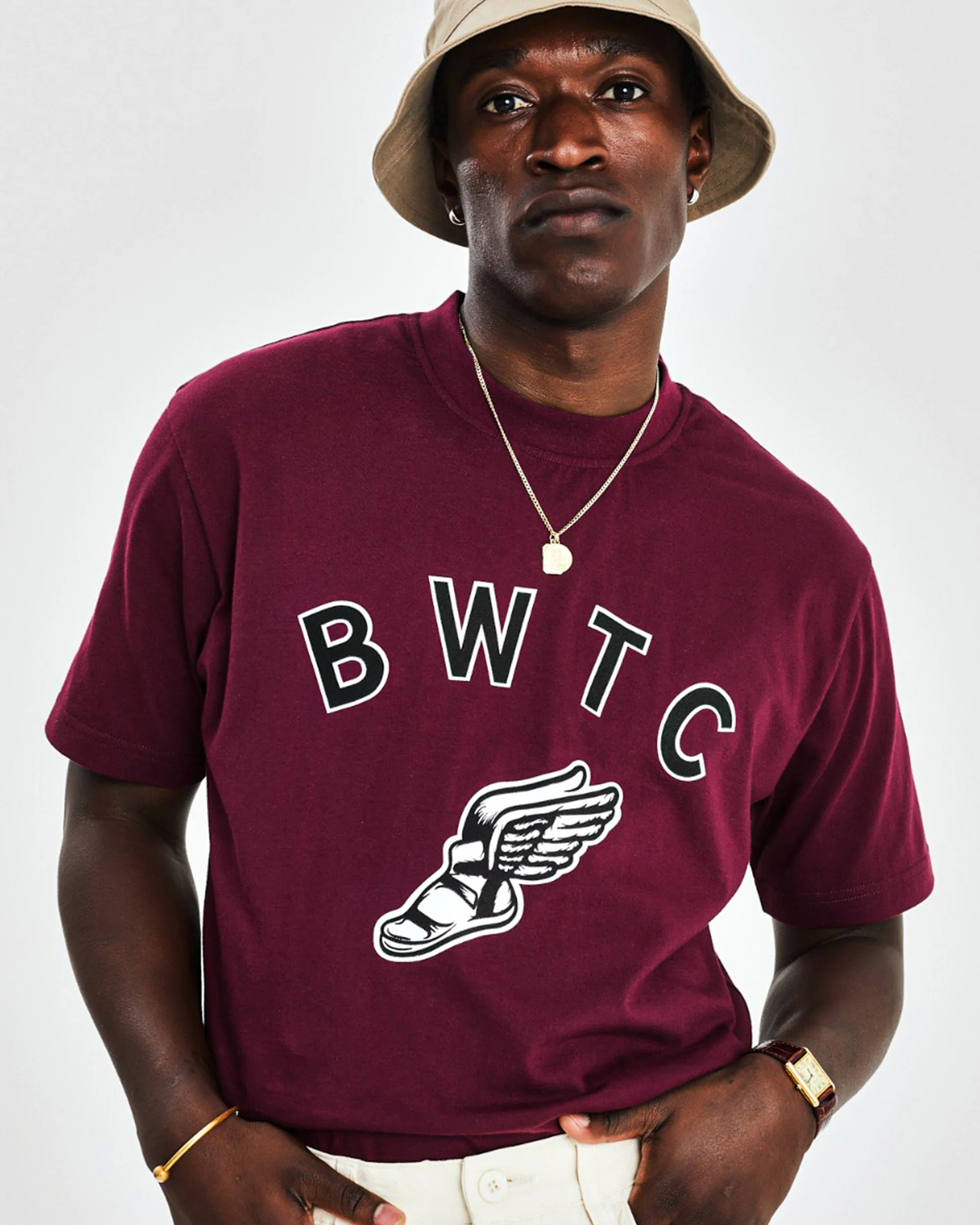 Tee shirt (Regular Fit Tee) (BWTC Print) - Burgundy - Image 5